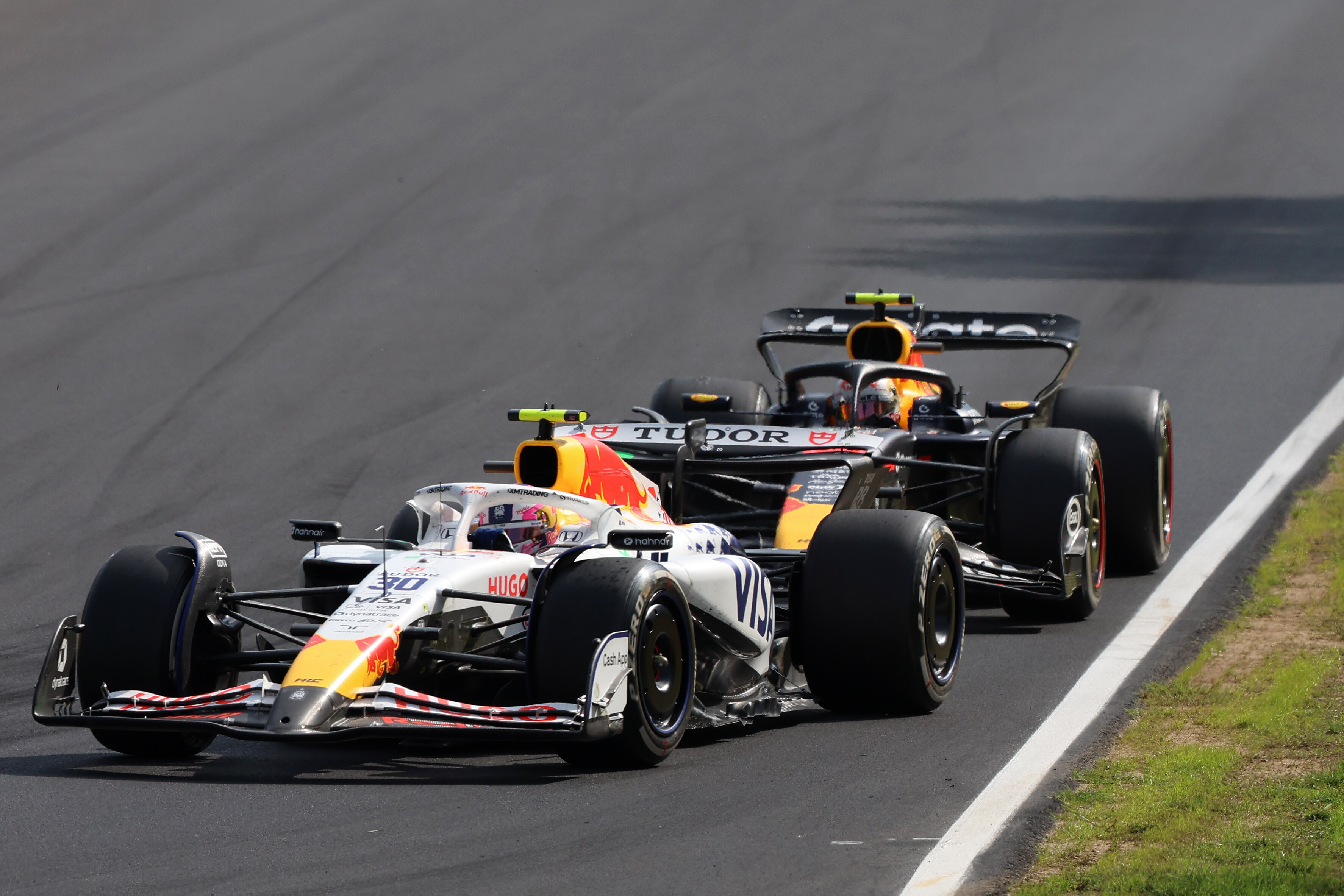 Liam Lawson leads Red Bull's Yuki Tsunoda at the Italian Grand Prix. Photo / Red Bull