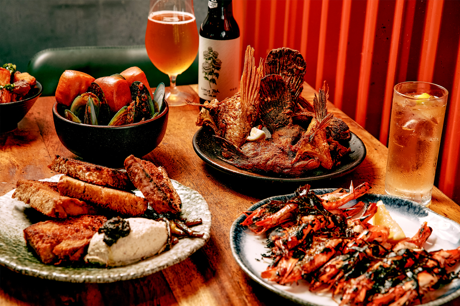 Fusion-focused, farm-to-table seafood dishes at Scaled by Ah Hua Kelong. Photo / Babiche Martens