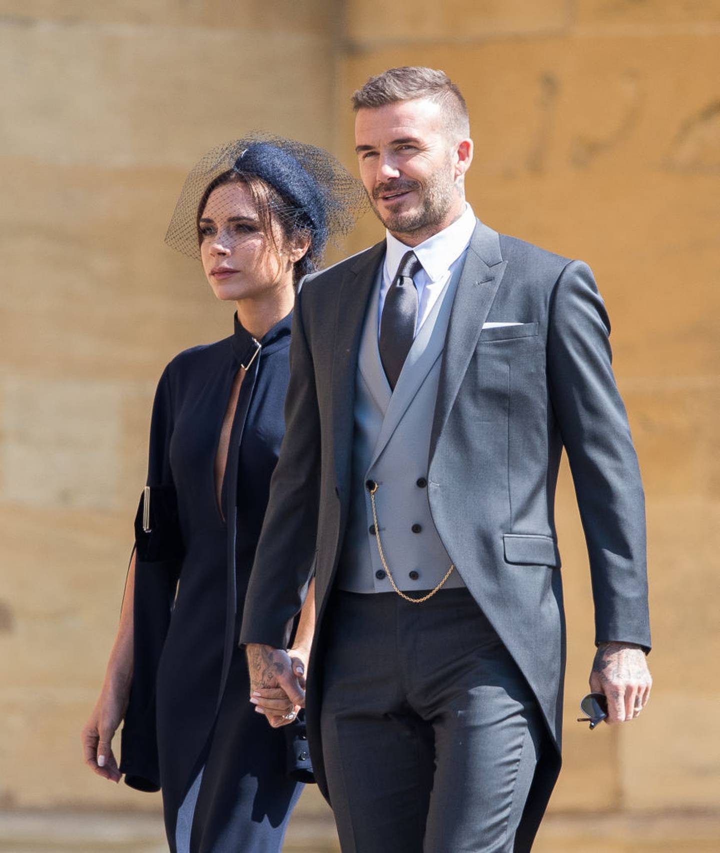 Victoria and David Beckham and Prince Harry and Meghan Markle's wedding. Photo / Getty Images