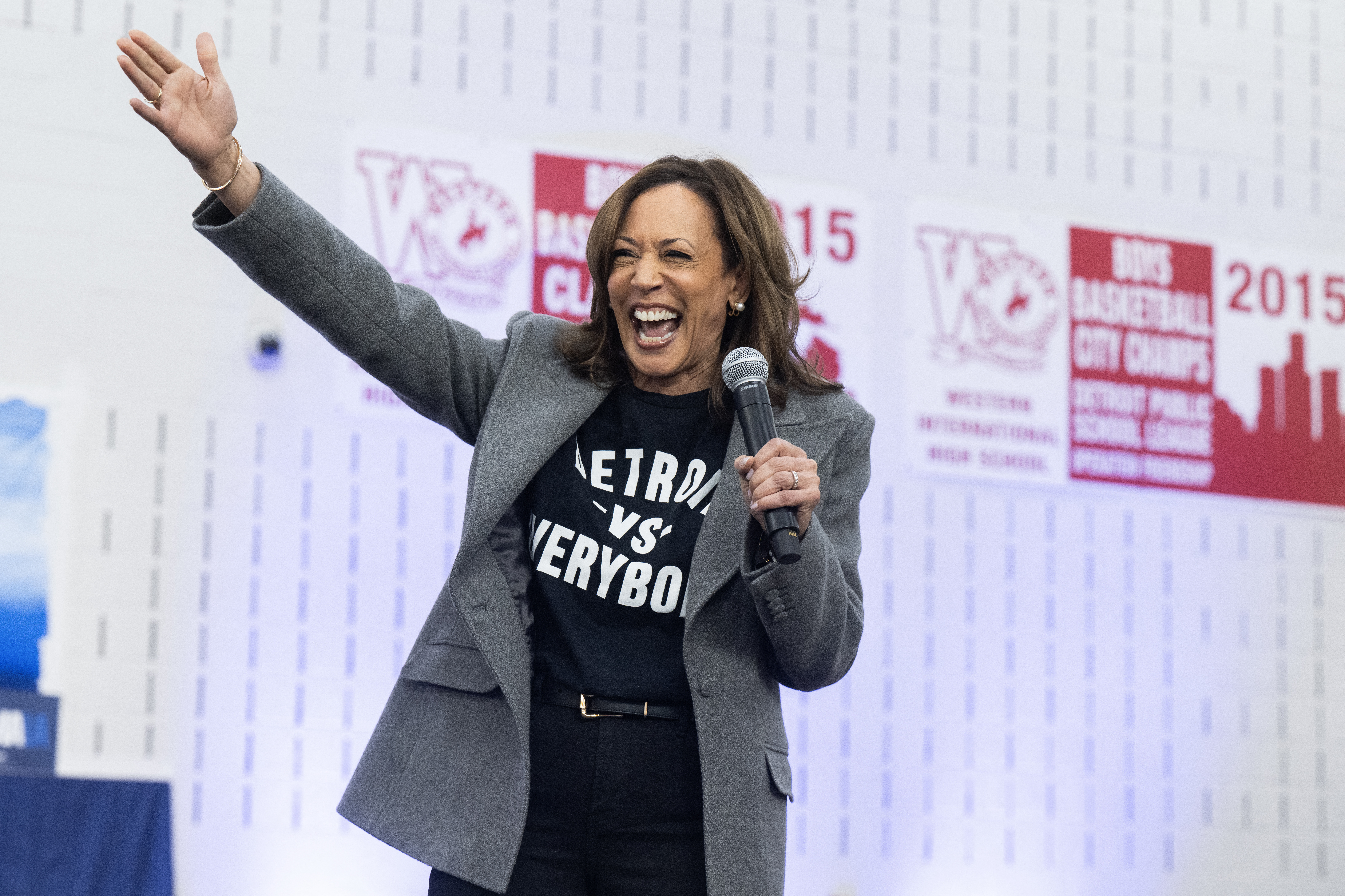 Kamala Harris campaigning in Detroit: What is it Republicans are so afraid of? Photo / Saul Loeb, AFP