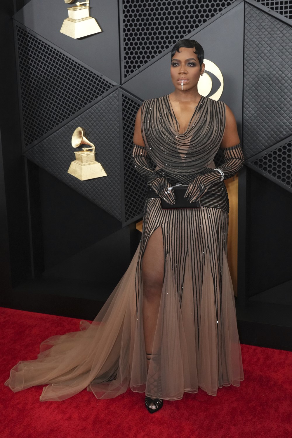 Fantasia Barrino arrives at the 66th annual Grammy Awards in Los Angeles. Photo / AP