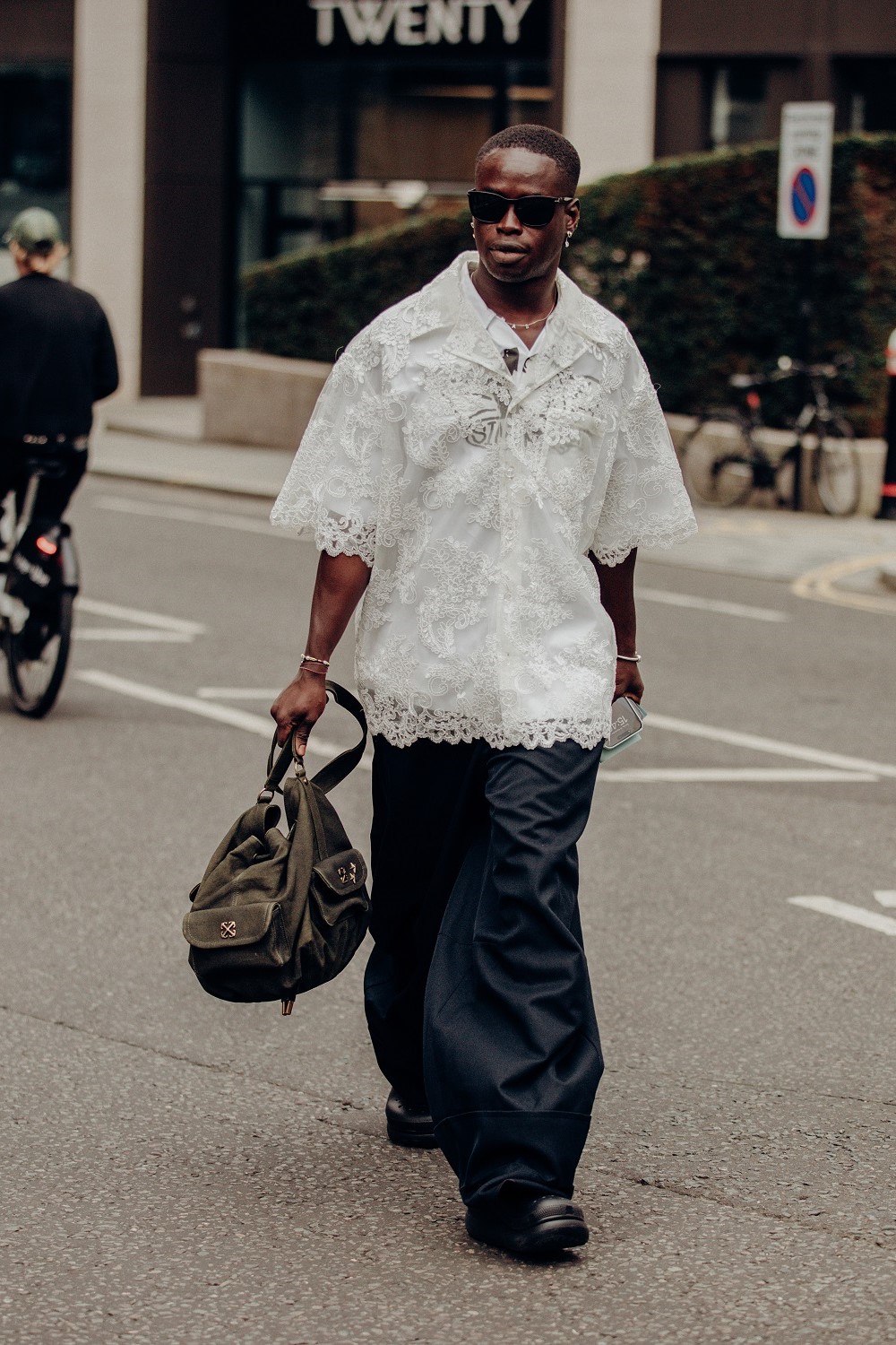 Ib Kamara, creative director of Off White and editor in chief of Dazed, attends London Fashion Week. Photo / Getty Images