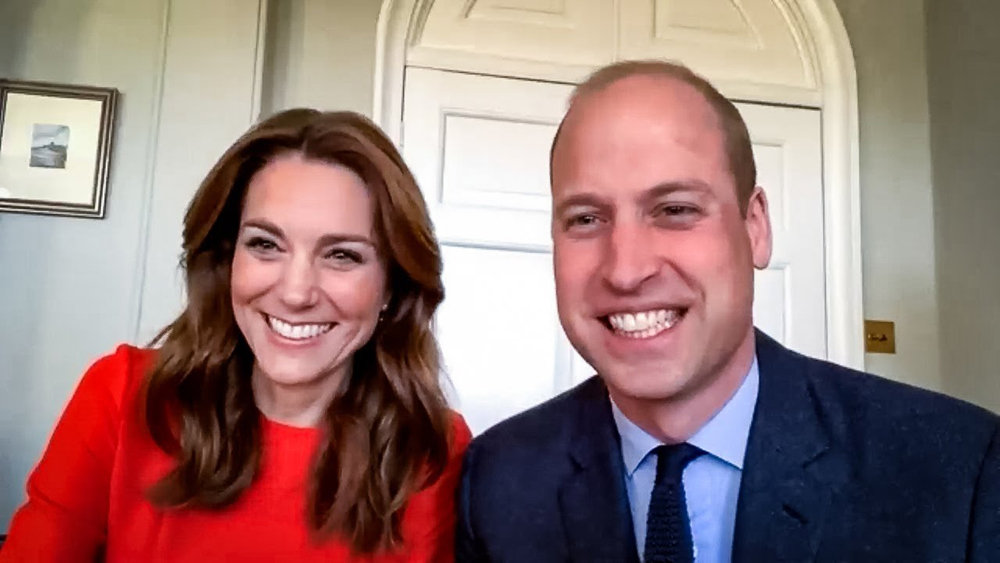 The Duchess re-wore a vibrant red midi dress by LK Bennet for a Zoom call with veterans from Mais House in honor of the 75th anniversary of VE Day. Photo / Supplied.