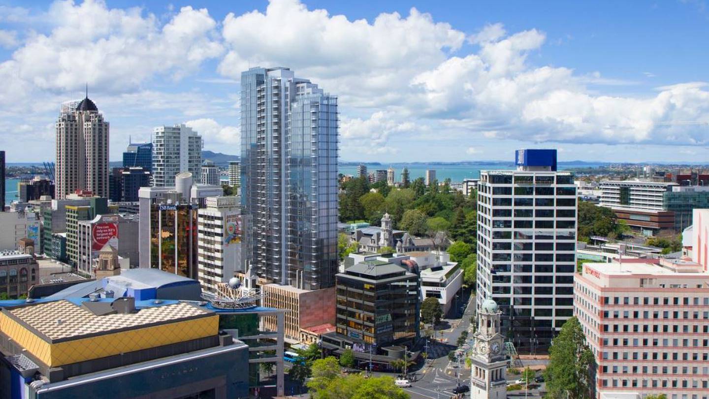 Plans for the previous 41-level St James Suites (centre in blue). Photo / Supplied