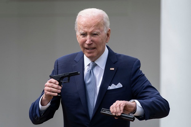 US President Joe Biden speaking about measures to combat gun crime. Photo / Getty Images