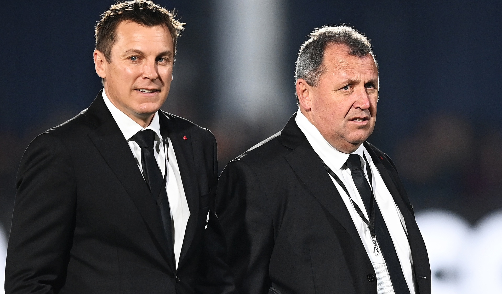 Former All Blacks attacking coach Brad Mooar (left) and head coach Ian Foster. Photo / Photosport