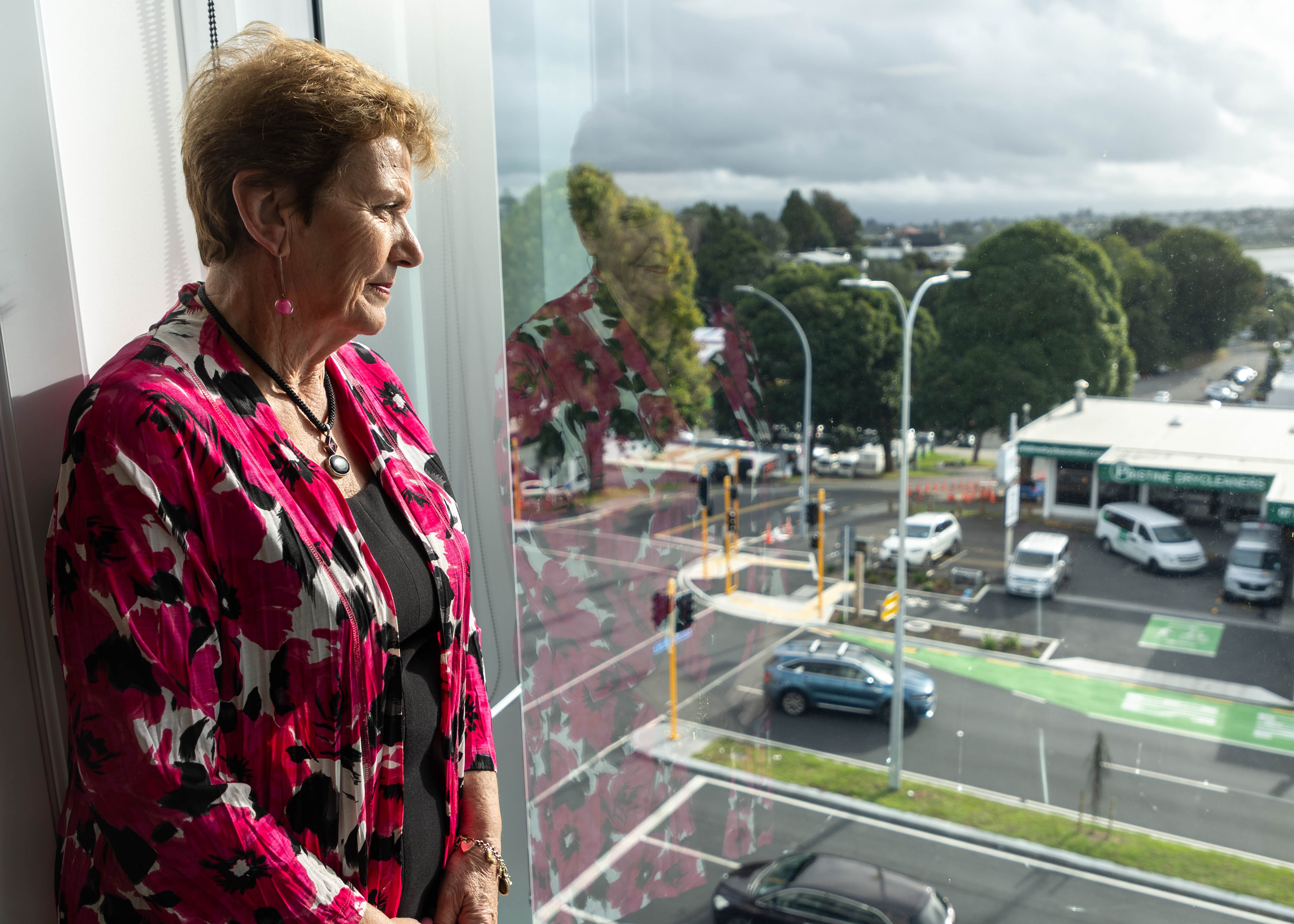 Tauranga commissioner chairwoman Anne Tolley looks down on Cameron Rd, which was redeveloped largely under her leadership. Photo / Alex Cairns
