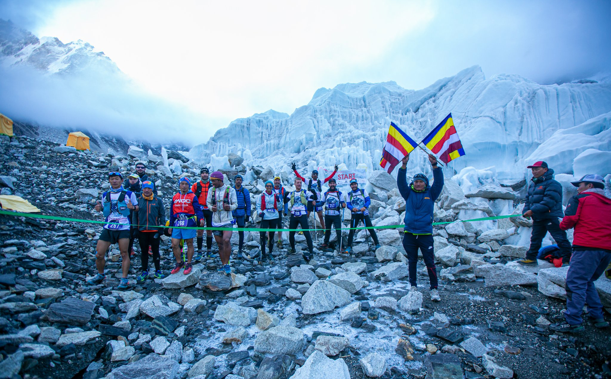The start line of the 2022 Tenzing-Hillary Everest Marathon at Everest Base Camp. Photo / The Tenzing-Hillary Everest Marathon, Supplied