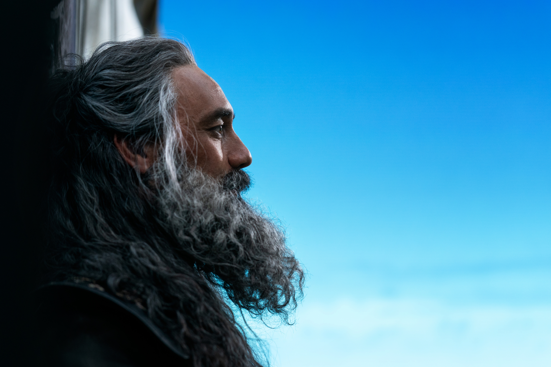 Taika Waititi as the feared pirate Blackbeard in Our Flag Means Death, streaming on Neon from tonight.