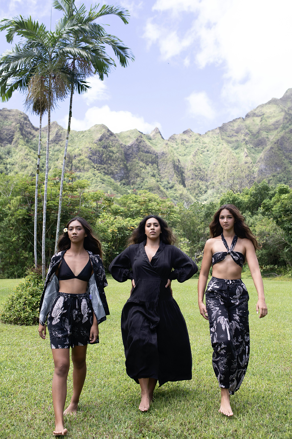 models Kimorah Wong, Tuua Cravens, and Mahealani Rowland.. Photo / Supplied