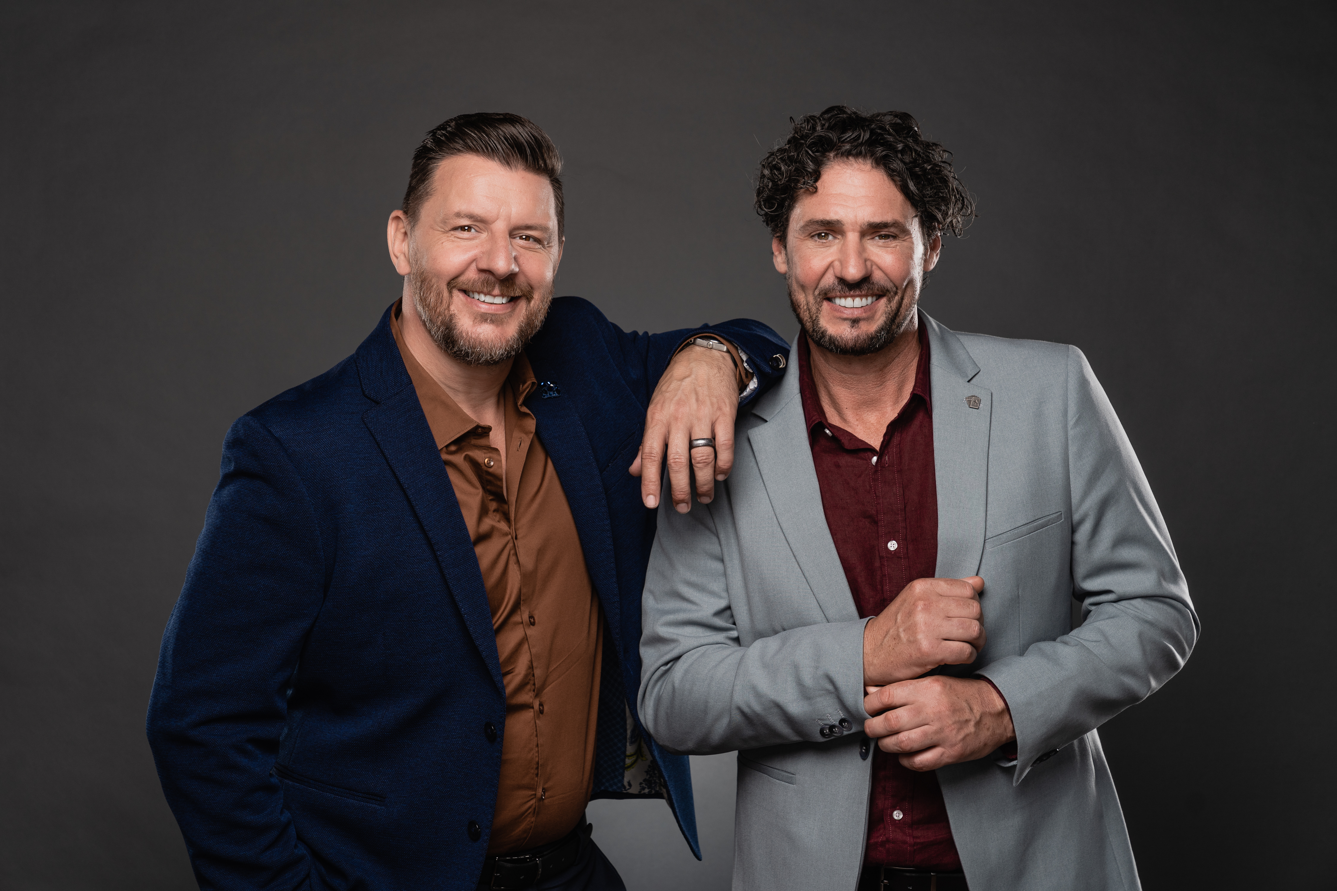 My Kitchen Rules NZ hosts Manu Feildel and Colin Fassnidge. Photo / TVNZ