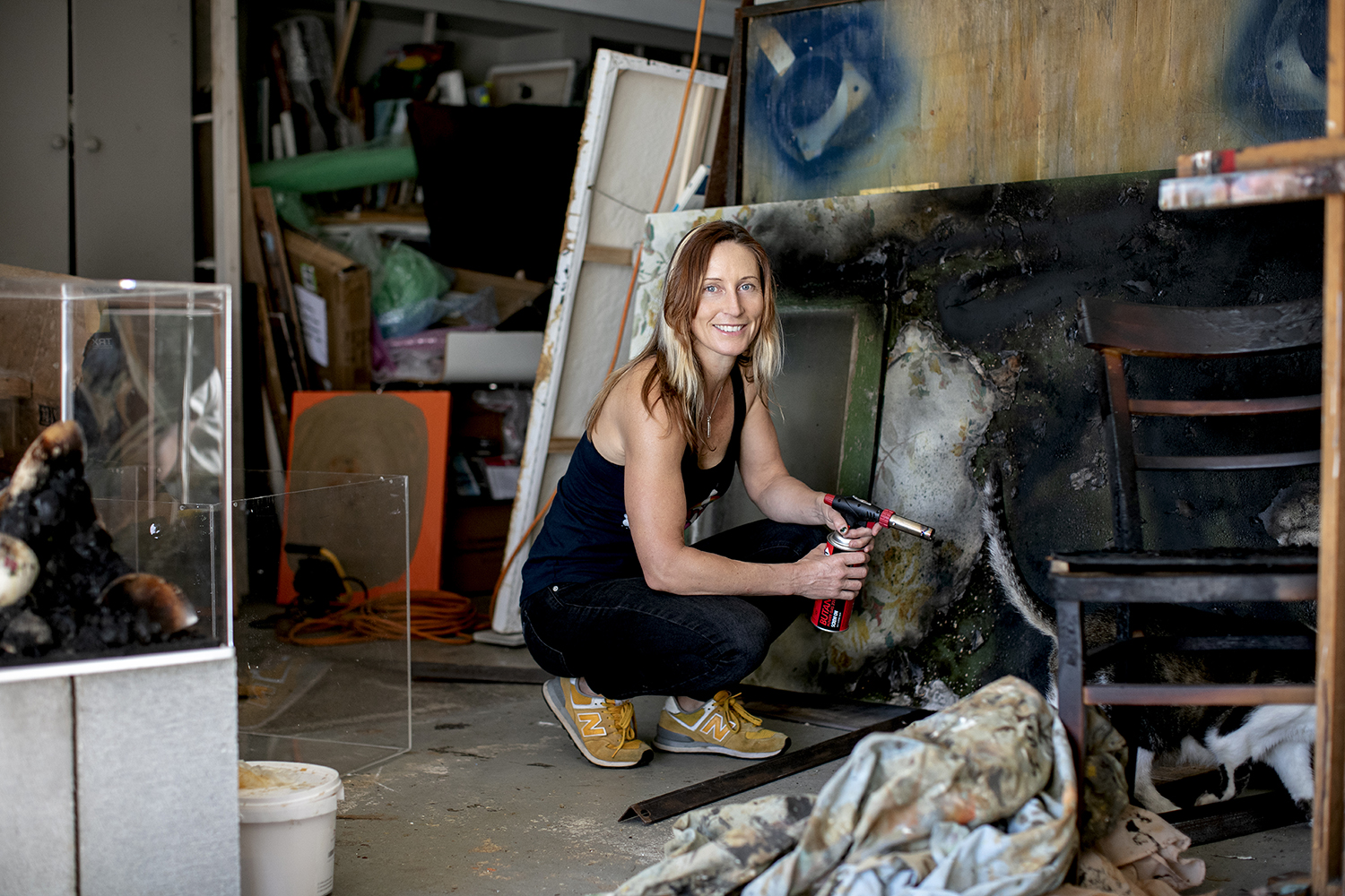 Artist Inga Fillary in her Te Atatu studio. Photo / Babiche Martens