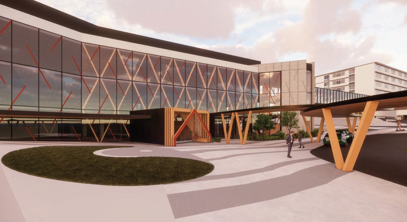 An impression of stage one of the $759 million Whangārei Hospital rebuild.