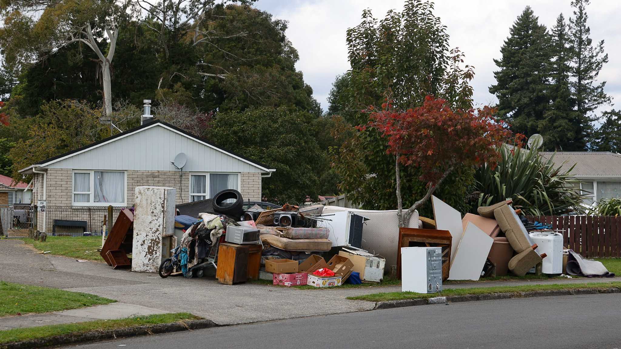 Rubbish was illegally dumped on Wrigley Rd. Photo / Andrew Warner