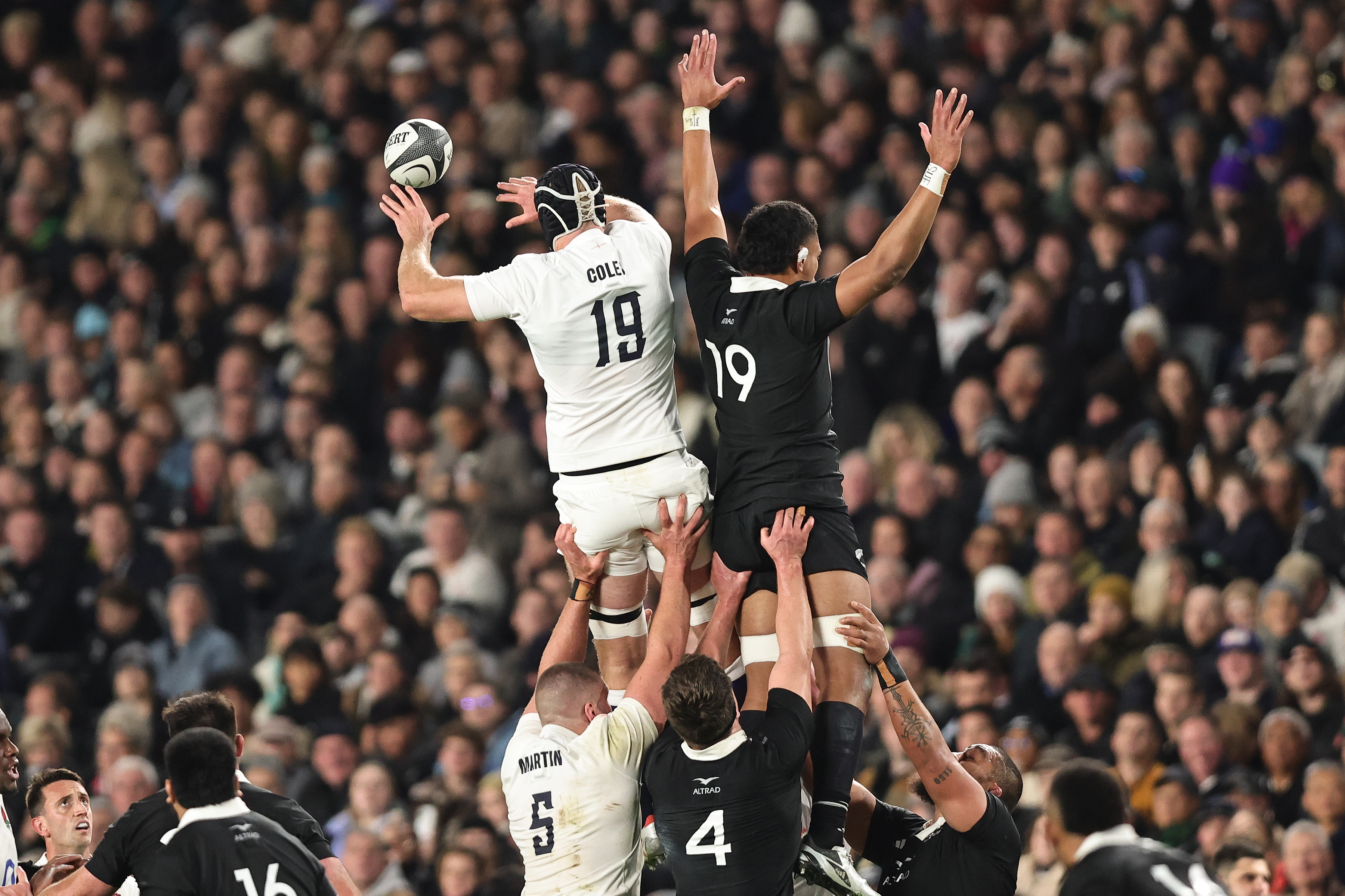 The All Blacks' lineout was again ineffective at Eden Park. Photo / Photosport