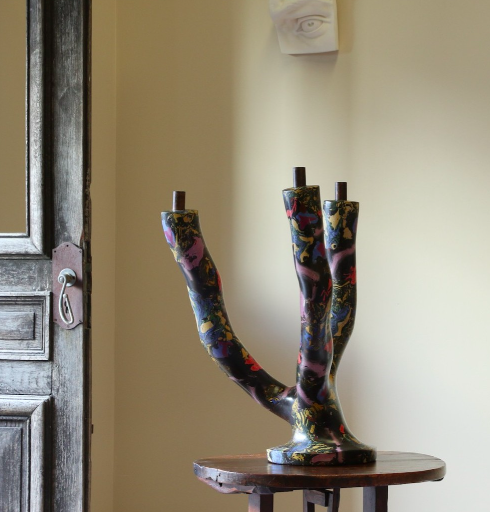 Ghastly Studios, Gumwall Tortosa, scagliola with copper, 2022. Photo / Katrina Kerr