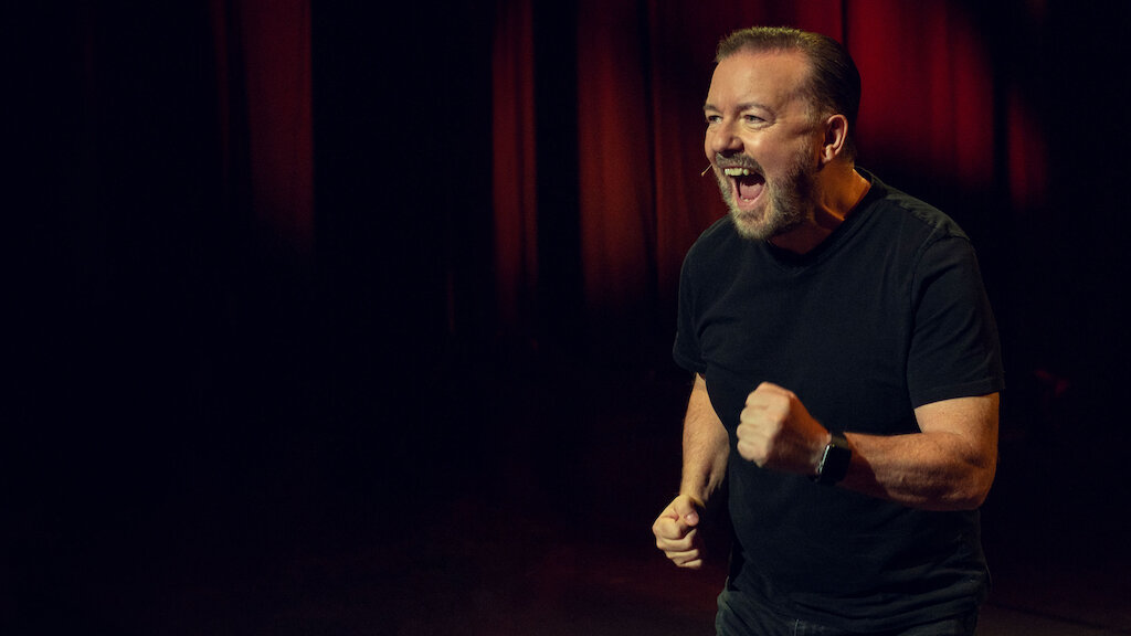 Ricky Gervais wins the award for Best Performance in Stand-Up Comedy or Television for his performance in the Netflix special Ricky Gervais: Armageddon. Photo / Netflix