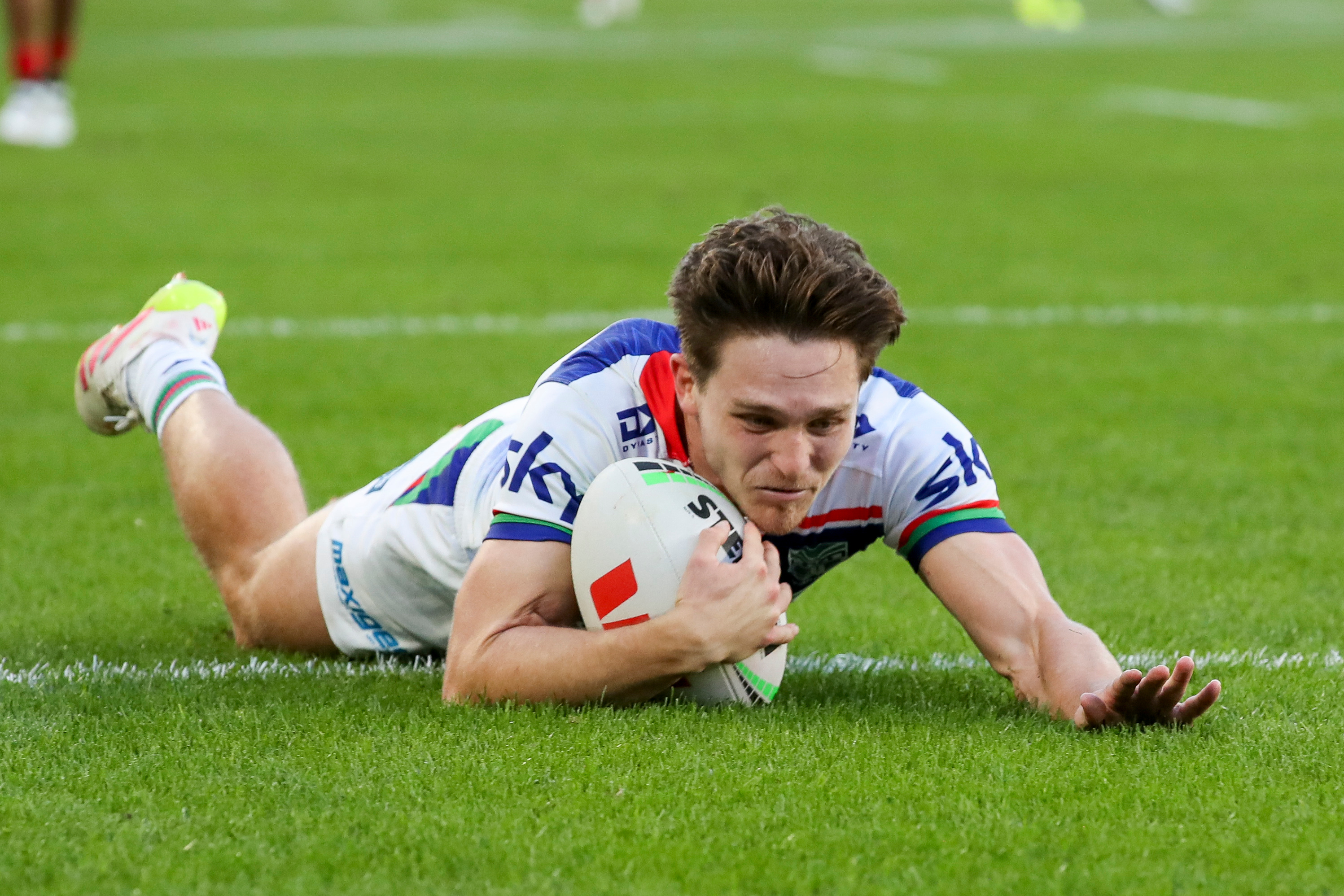 Luke Metcalf scored his eighth try of the NRL season in the win over the  Rabbitohs. Photo / Photosport