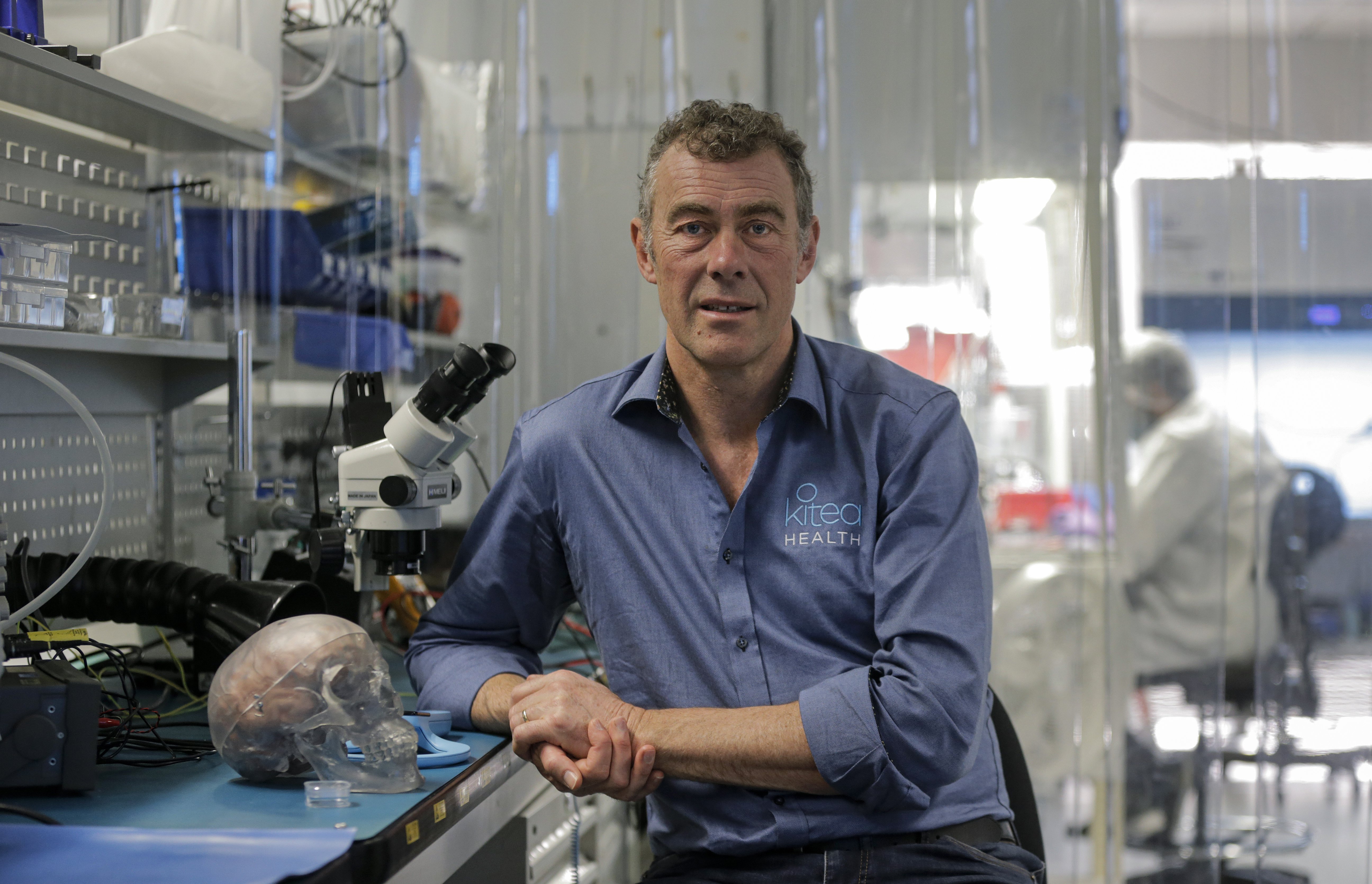 Kitea Health chief executive Simon Malpas. Kitea’s world-first chip implant measures fluid pressure on the heart or brain - which could be the result of a genetic condition, heart failure, or trauma such as a car crash or stroke. Photo / Alex Burton 