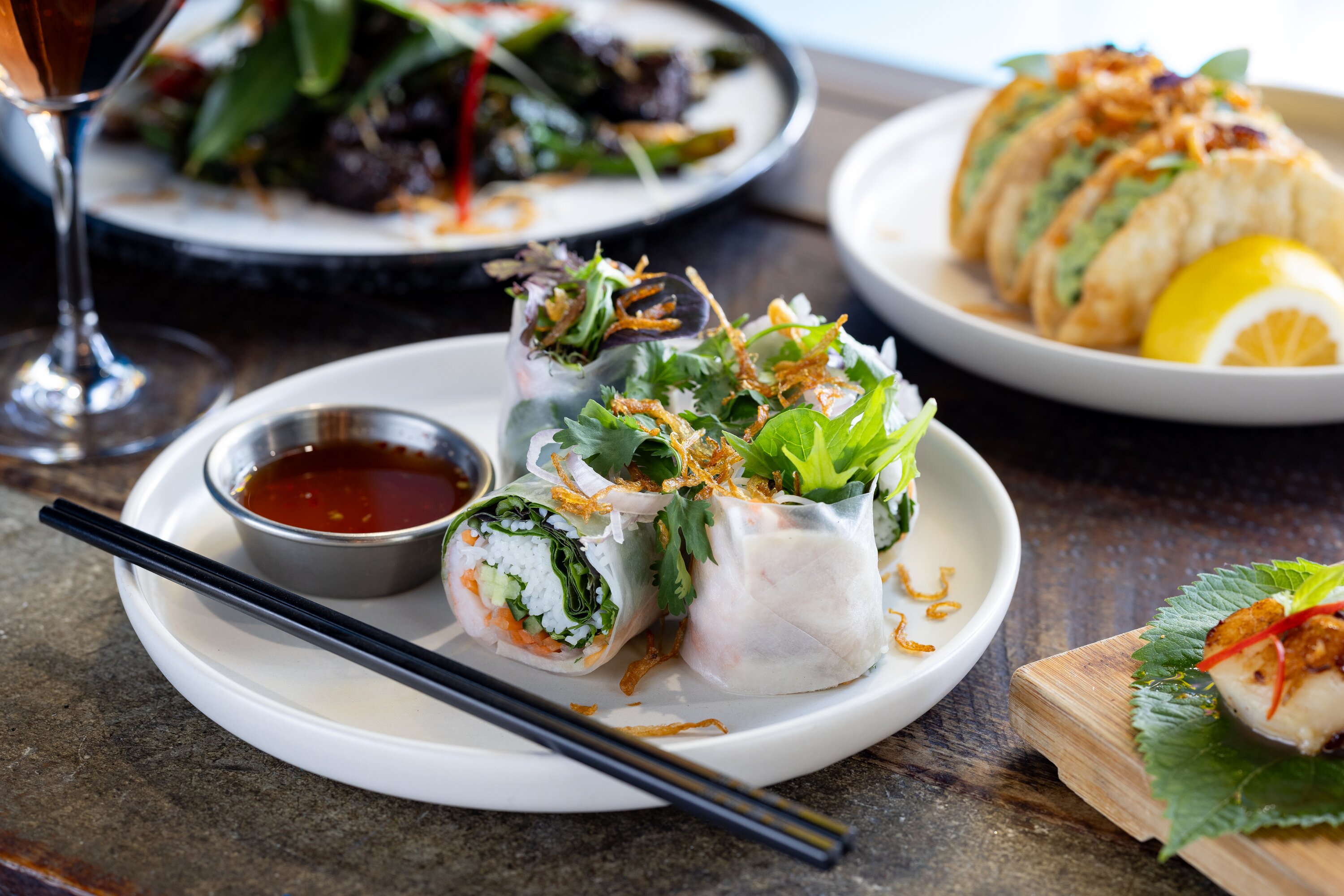 Summer rolls on the menu at Nuuna restaurant in Wynyard Quarter. Photo / Babiche Martens