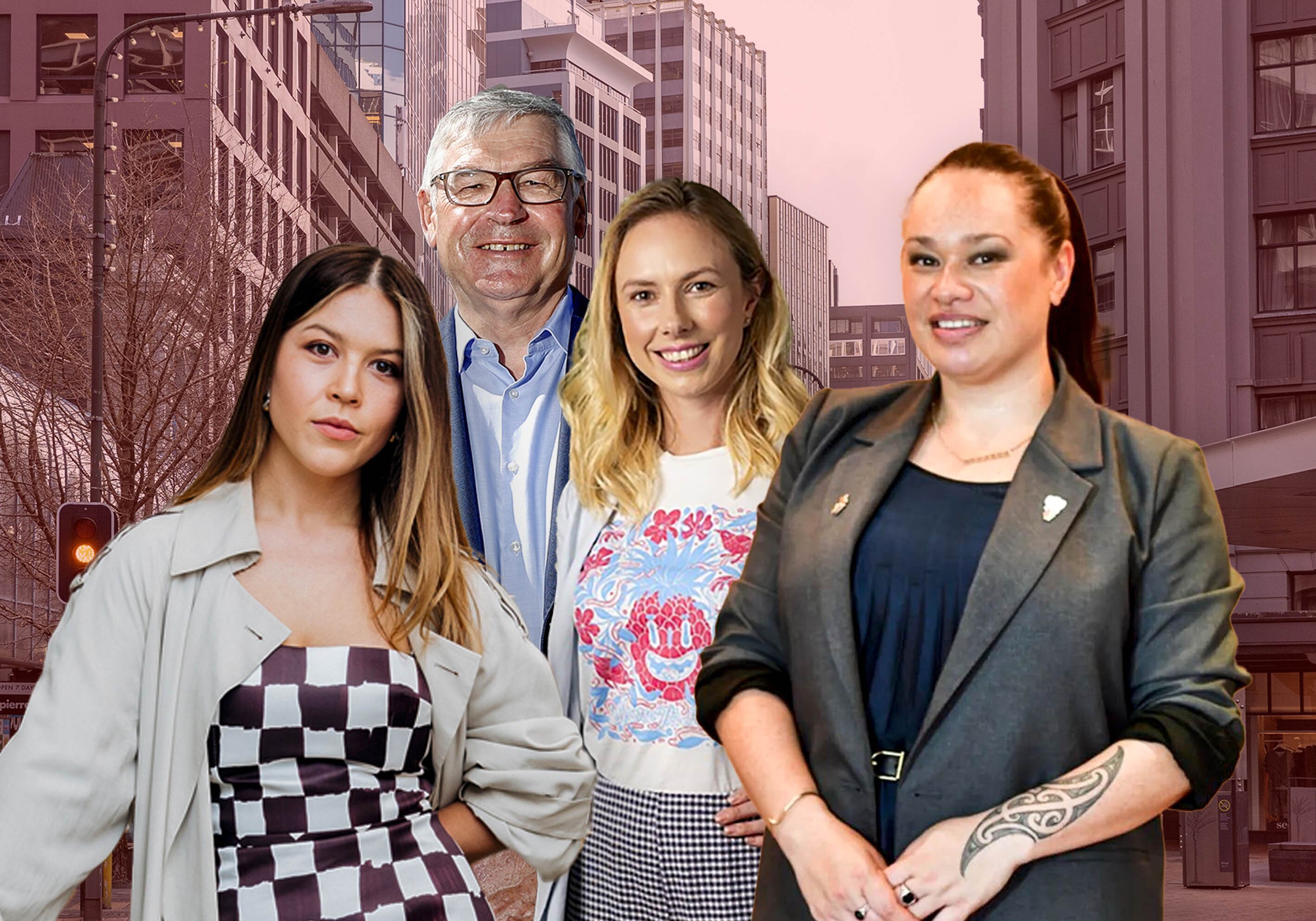 Jessie Wong of Yu Mei, Mark McGuinness of Willis Bond, and Brooke Roberts of Sharesies are part of Tory Whanau's new Mayoral Business Group.