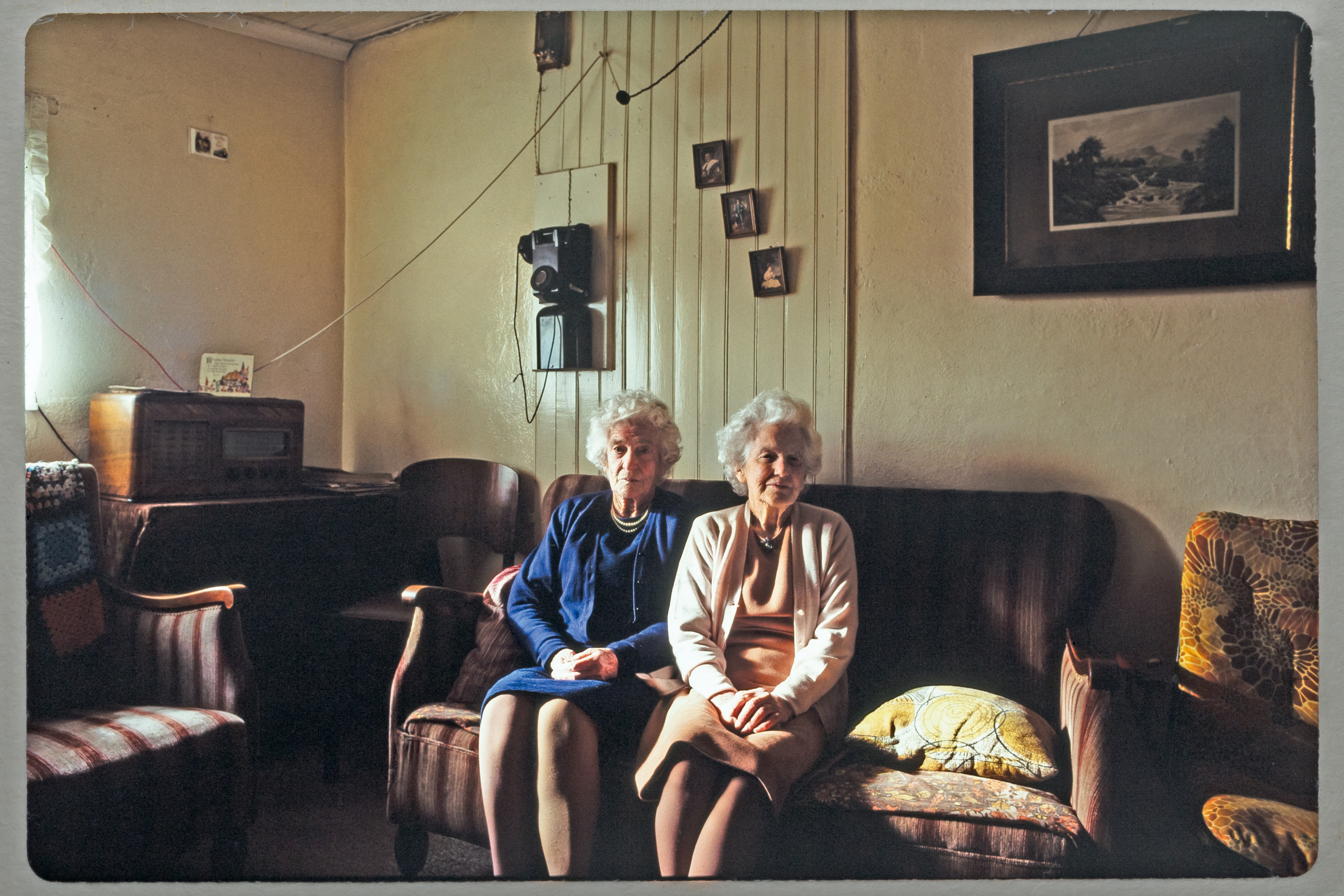 Rachael and Fanny Short, Bannockburn. The two sisters, now in their nineties, have lived in this old gold mining town all their lives. Photo / Robin Morrison