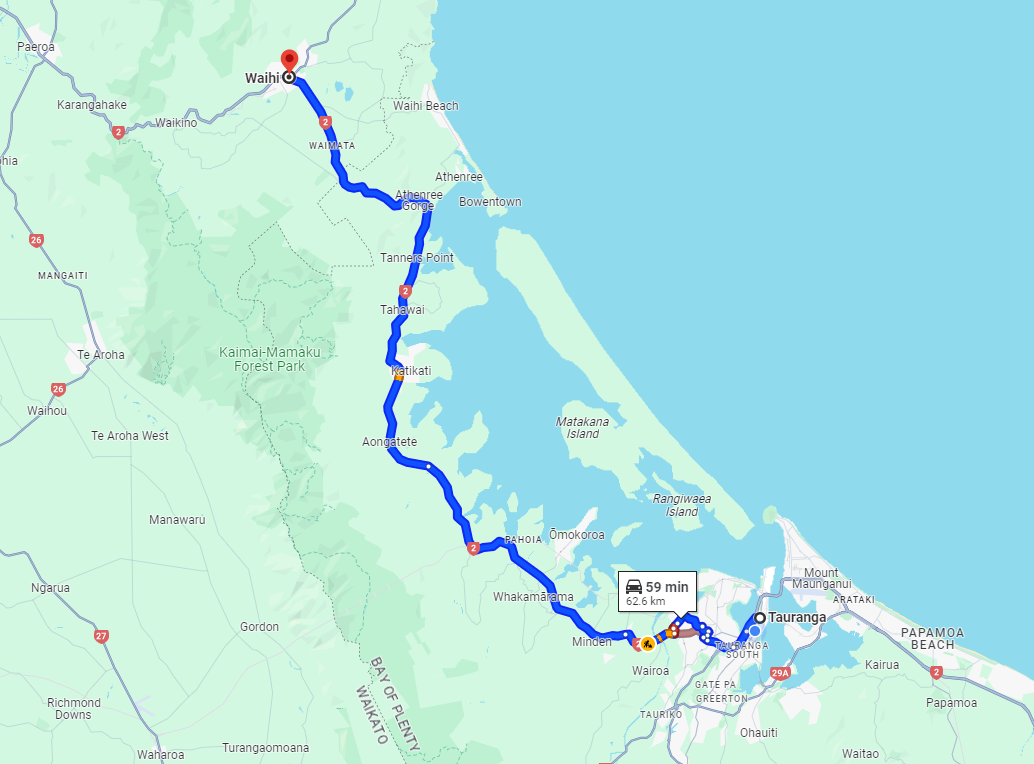 SH2 Waihī to Tauranga.