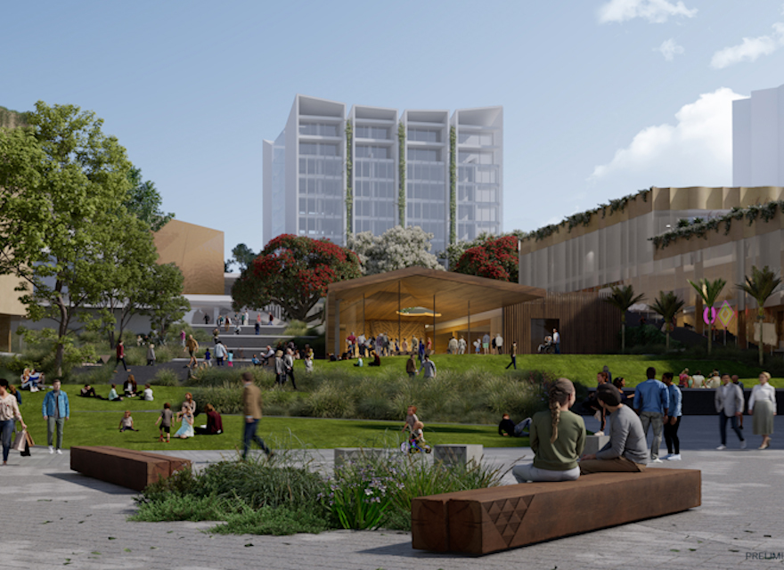 An artist's impression of the proposed civic whare, expected to be built as part of plans to rebuild the CBD. Image / Supplied