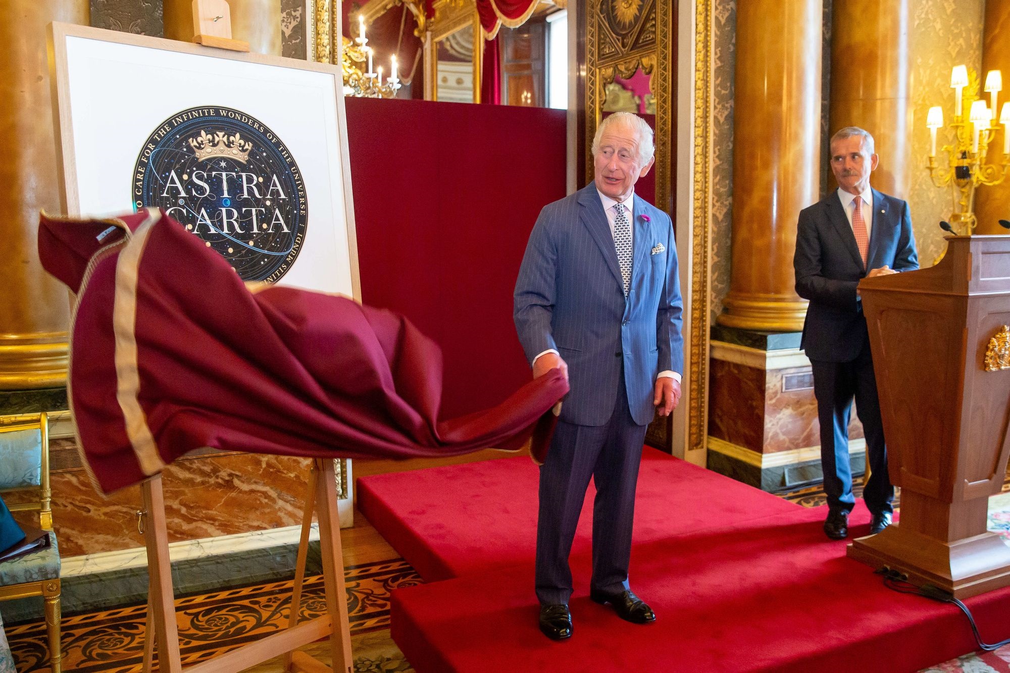 King Charles unveils the Astra Carta seal, created by former Apple designer Sir Jony Ive. 
