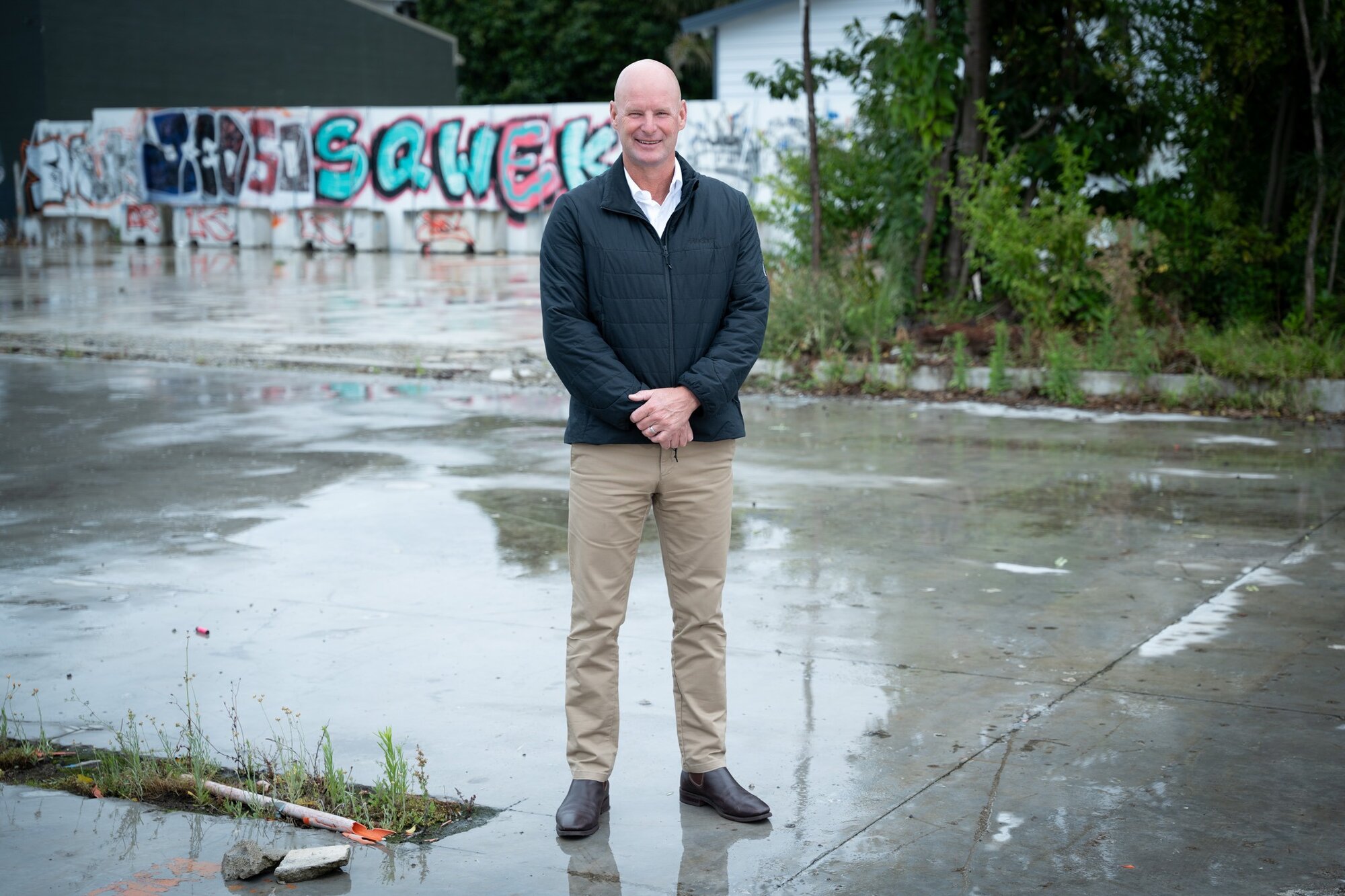 Pritchard on the Mt Eden site where the new apartments and shops will be built. Photo / Cameron Pitney