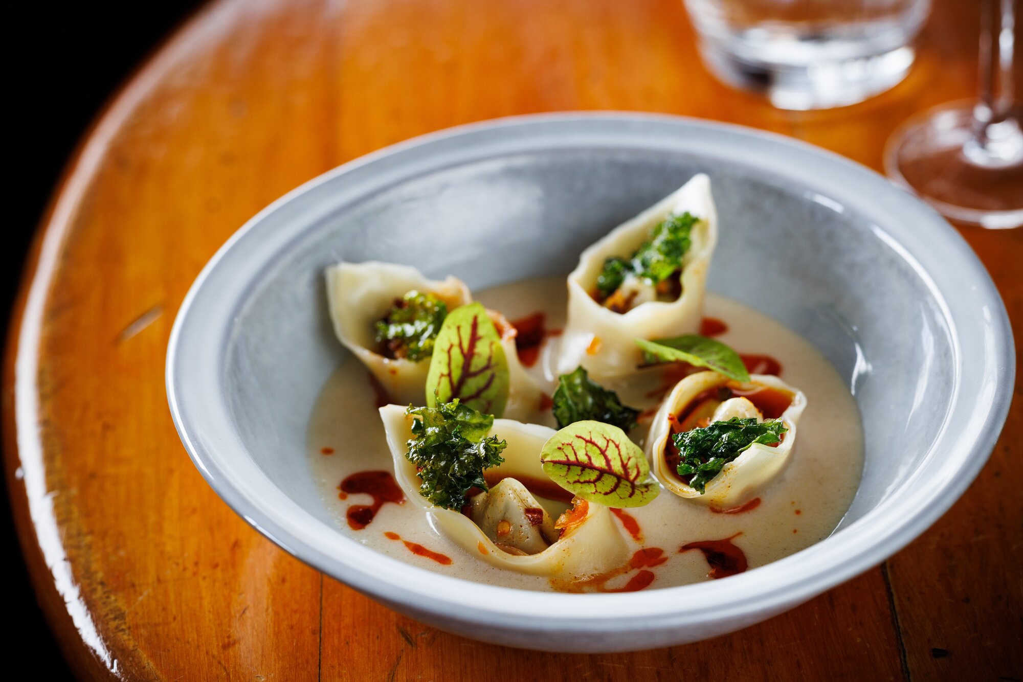 The pāua tortellini on the menu at Ohui restaurant in Birkdale. Photo / Babiche Martens