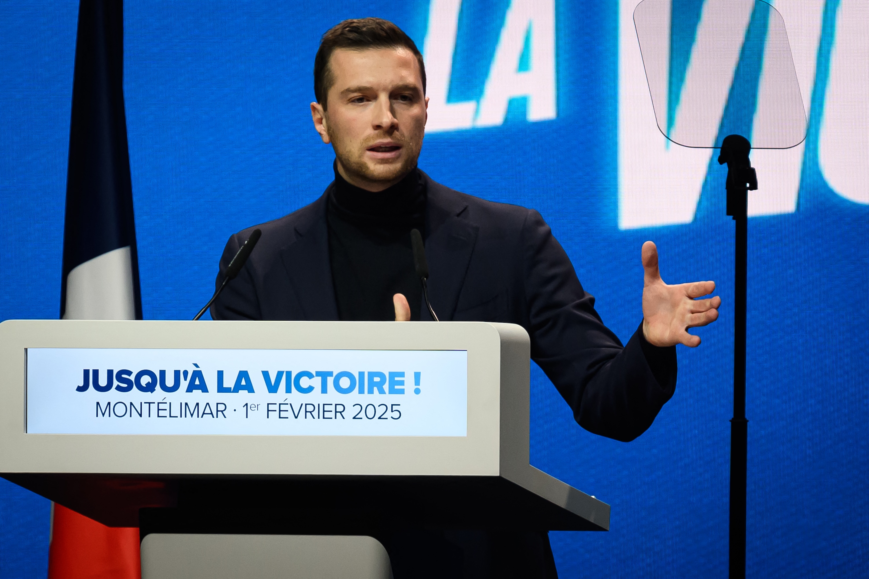 French far-right Rassemblement National (RN) president and member of the European Parliament Jordan Bardella. Photo / AFP