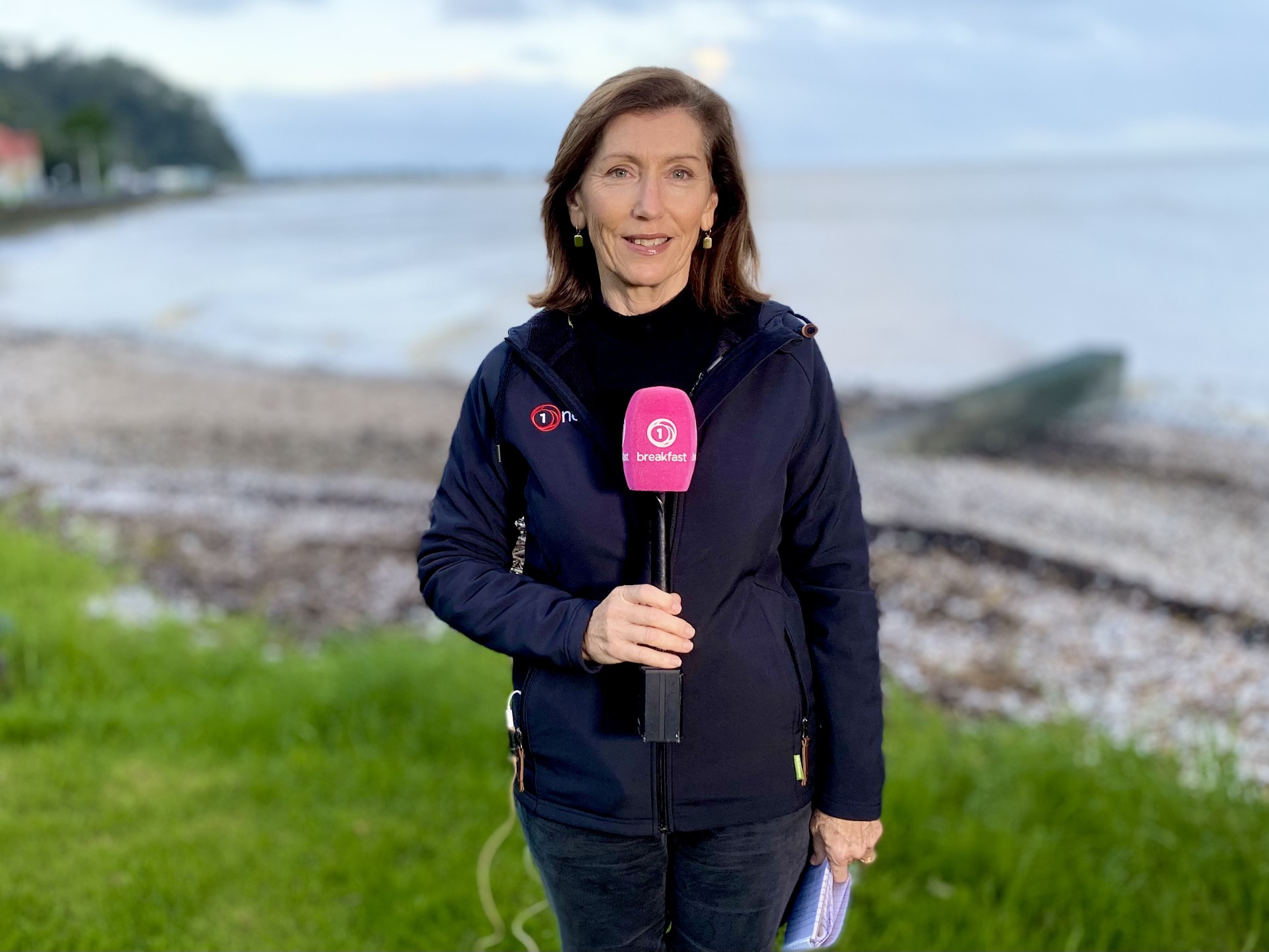Nicole Bremner on the job for TVNZ.