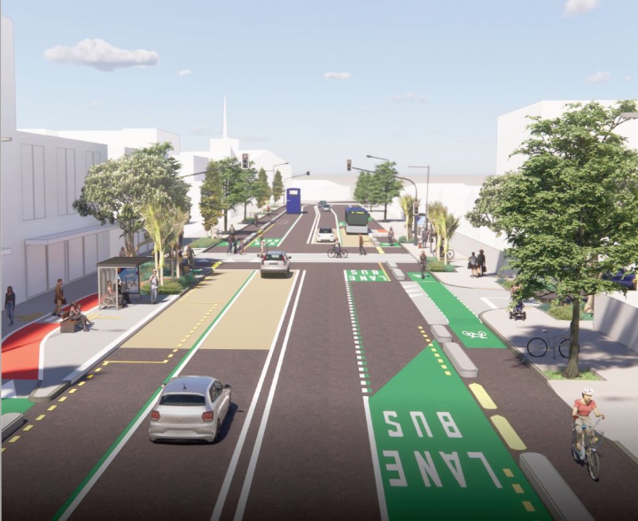 Auckland Transport's concept for Great North Rd, which will soon be approved or dropped. Image / supplied