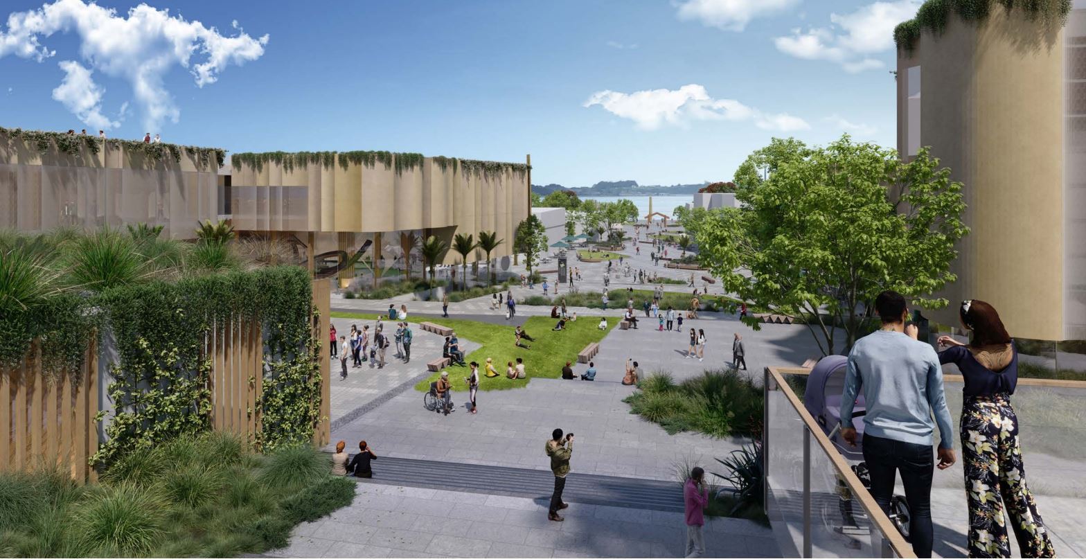 An artist's impression of what the completed $303.4m civic precinct will look like. Image / Supplied