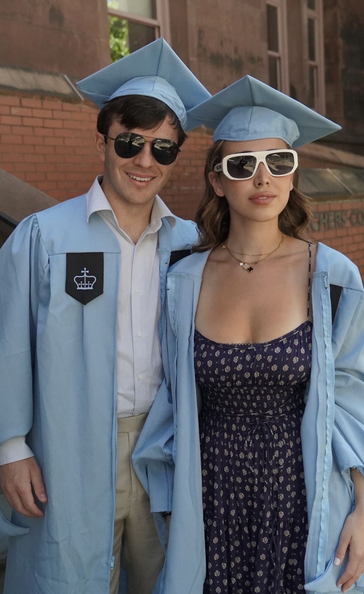 Jamie Beaton, chief executive of Crimson Education, and Priscilla Beaton in New York in May at their joint graduation from the Columbia School of Journalism.