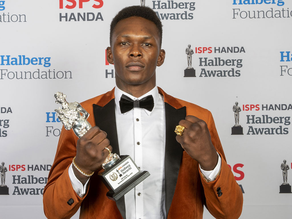 Israel Adesanya wins sportsman of the year at the Halberg Awards. Photo / Photosport.co.nz