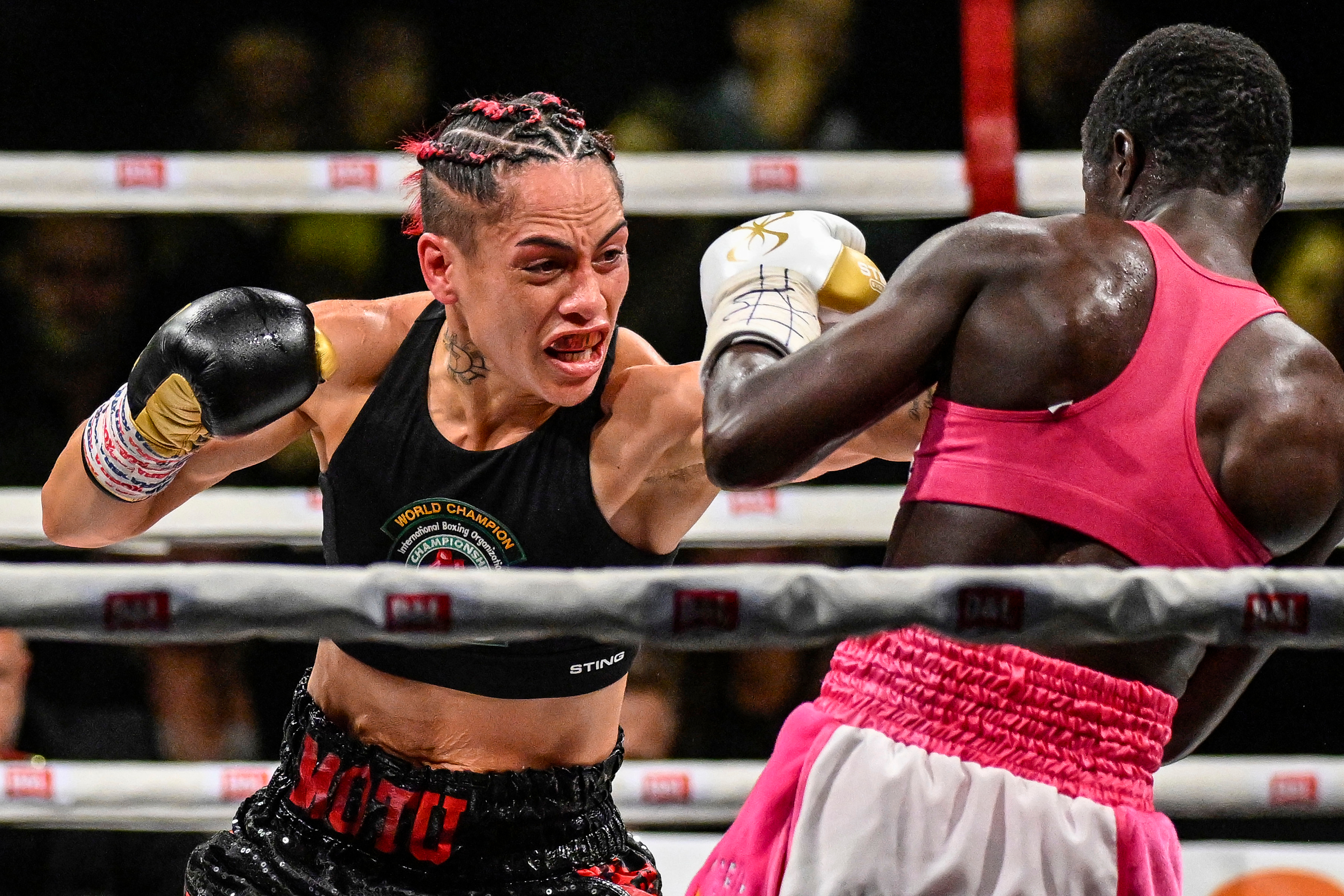 Mea Motu holds the IBO super bantamweight world title and is set to defend it in Whangārei in December. Photo / Photosport