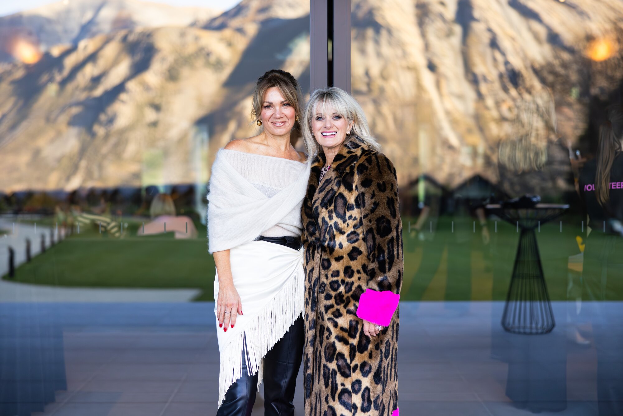 Lou Heller and Dame Trelise Cooper at the BCC runway show at Flockhill. Photo / Lisa Sun 