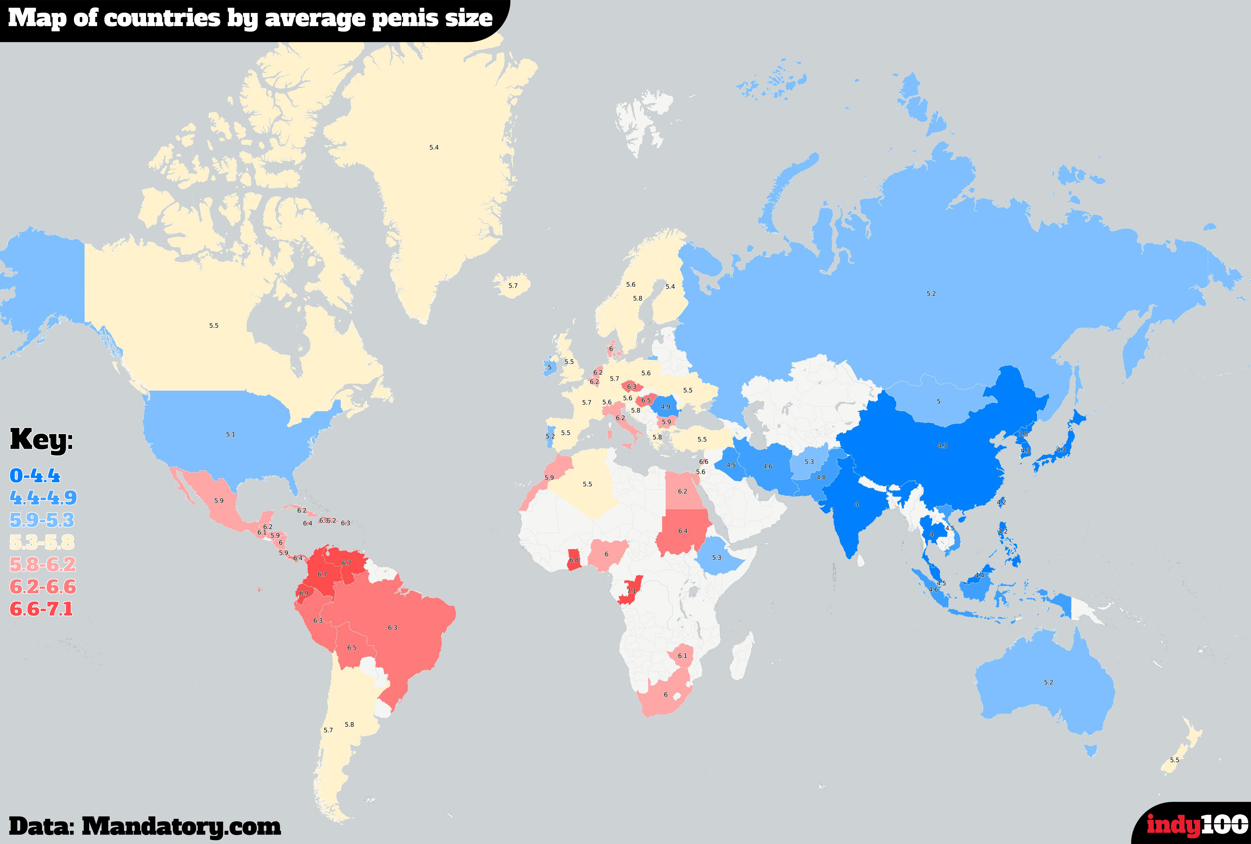 Average Breast Cup Size - World Map [1024x640] : r/MapPorn