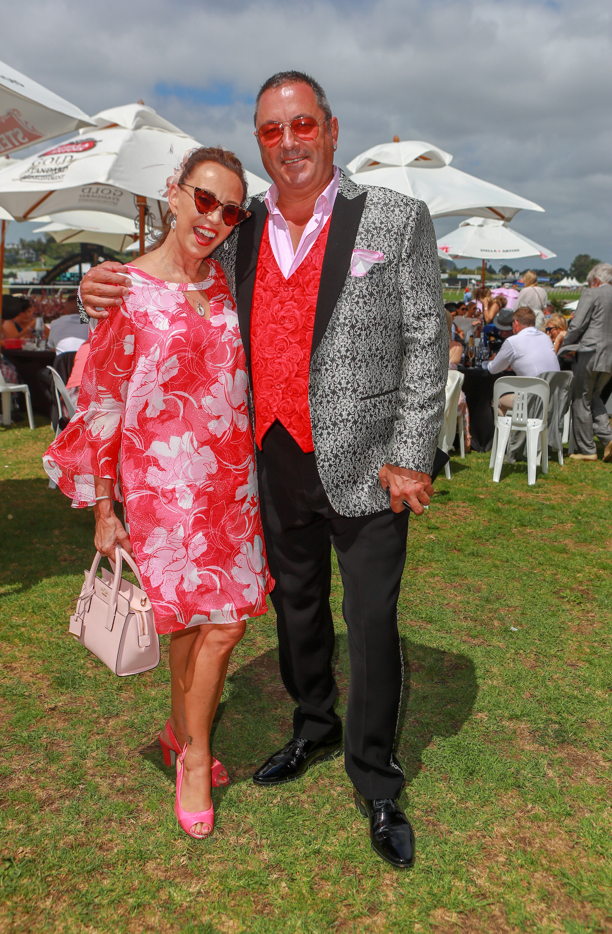 Suzanne Paul and Patrick Kuhtze enjoy the Boxing Day races at Ellerslie in 2018. Photo / Norrie Montgomery.
