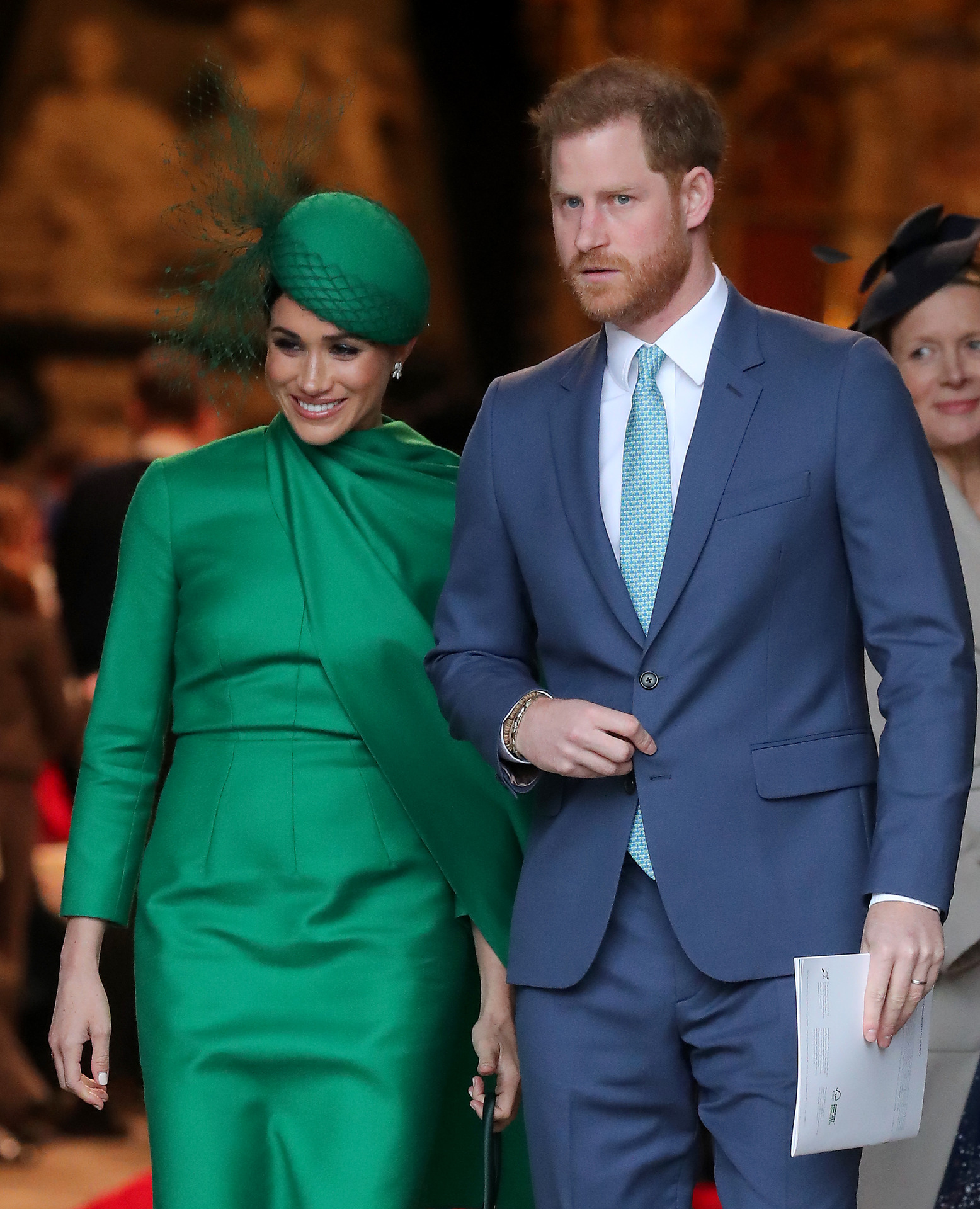 Prince Harry, Duke of Sussex and Meghan, Duchess of Sussex meets children as she attends the Commonwealth Day Service. Photo / Getty Images