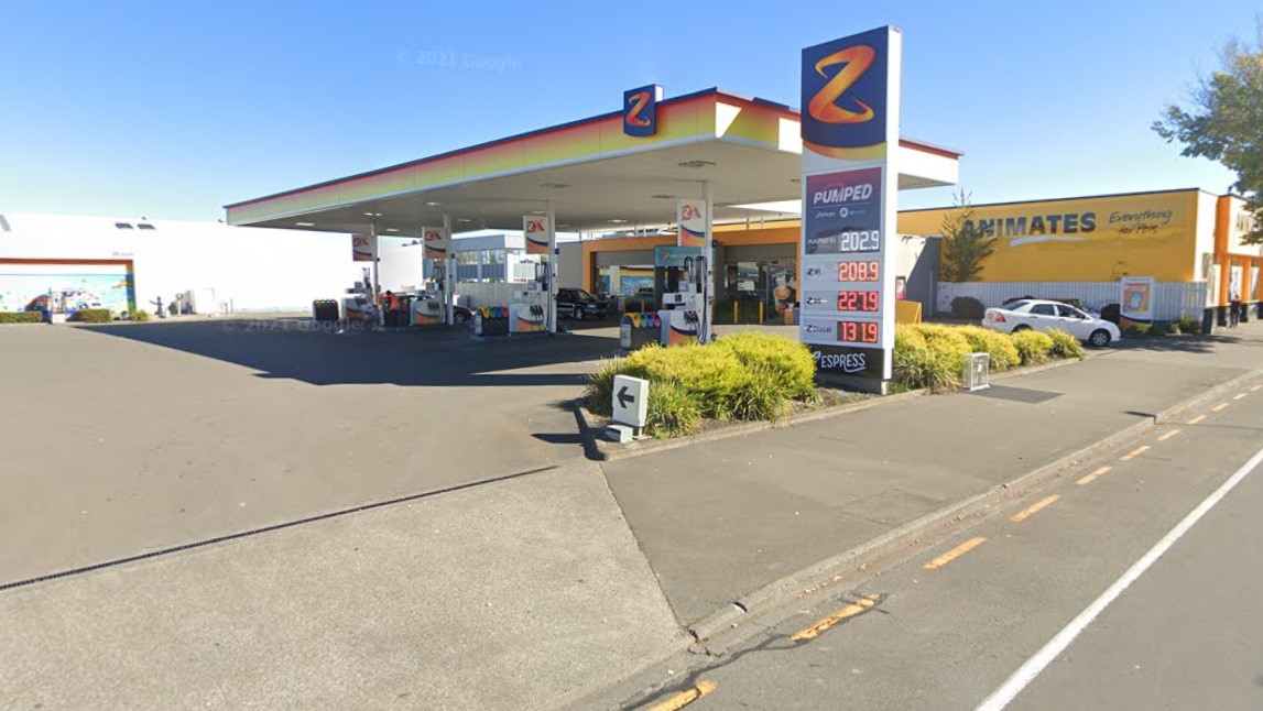 A 64-year-old woman has been charged and four youths have been referred to Youth Services in relation to a robbery at a Z Service station in Hastings. Two of the youths were seriously injured in a crash after the incident. Photo / Google