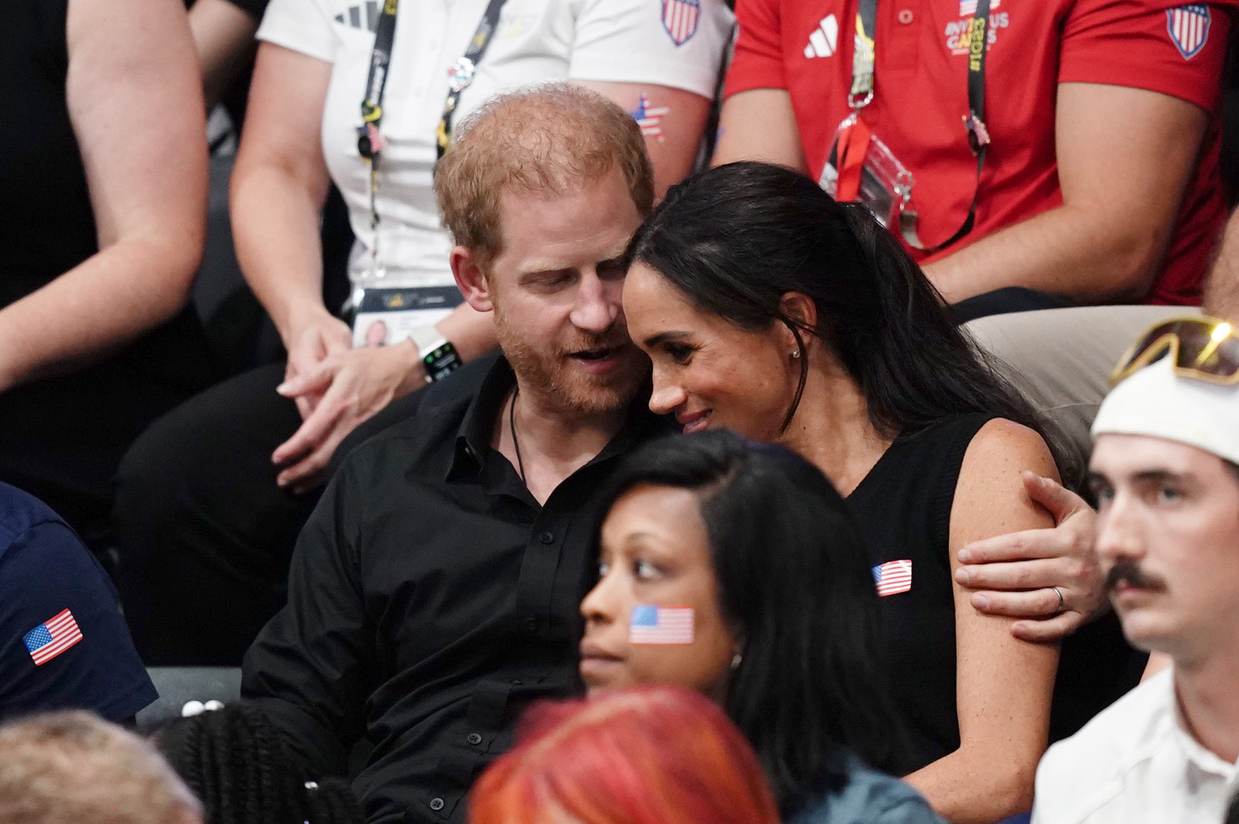 The Duke and Duchess of Sussex watch the wheelchair basketball finals. Photo / Getty Images