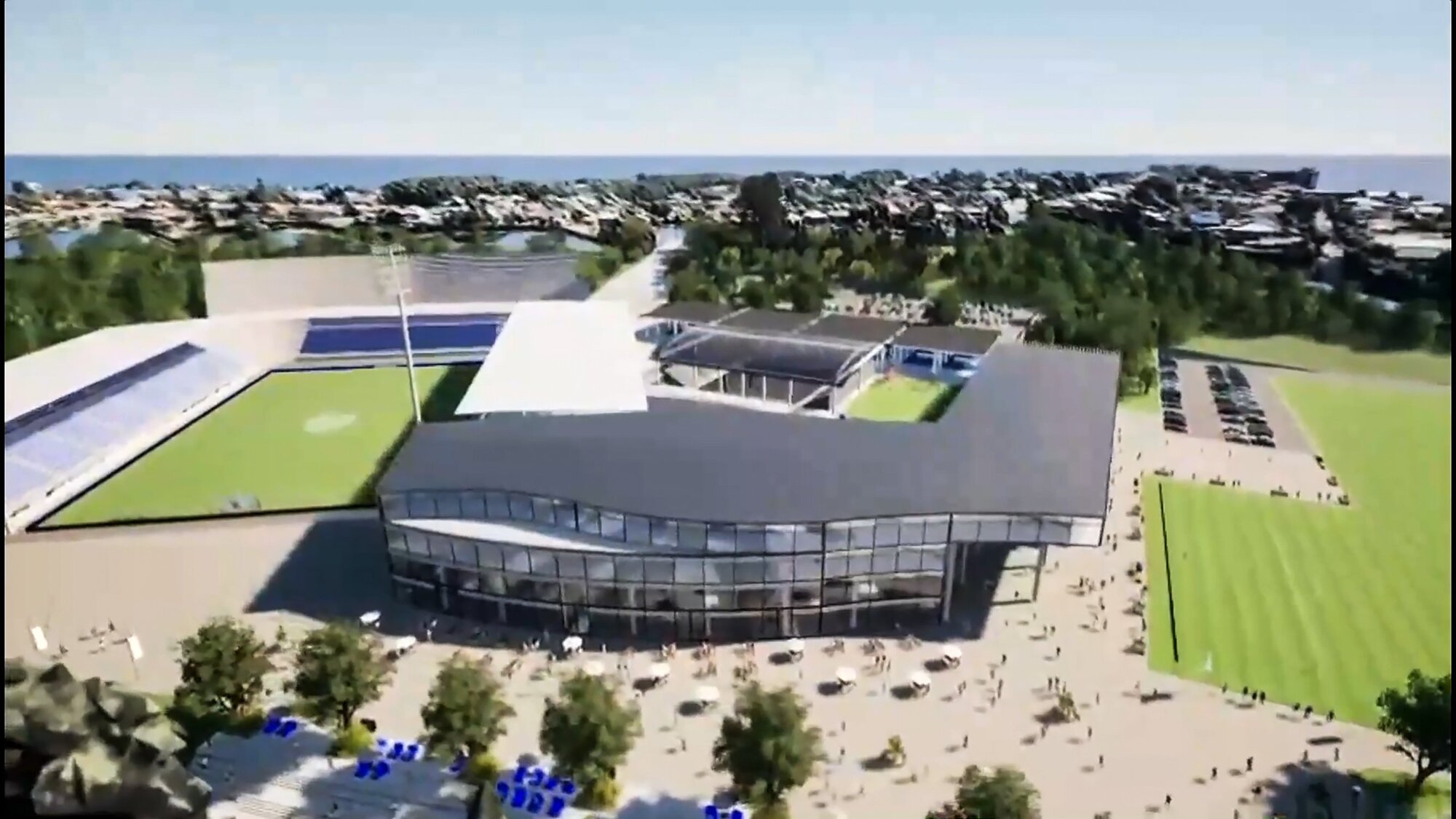 Computer-generated artist impression of a proposed redevelopment of Western Springs.