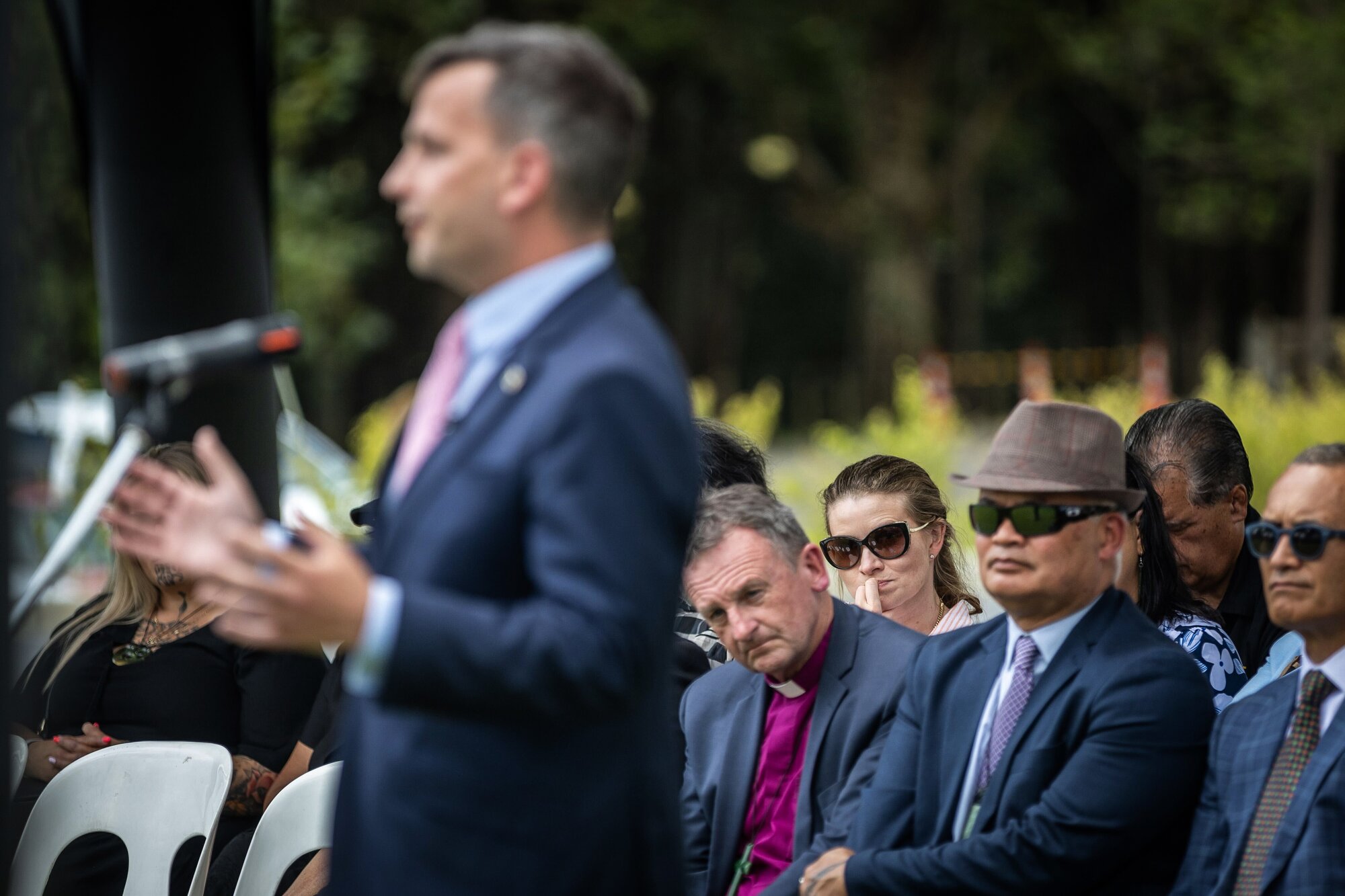David Seymour gave a short speech but focused on New Zealand’s potential without direct reference to his Treaty Principles Bill. Photo / Michael Craig