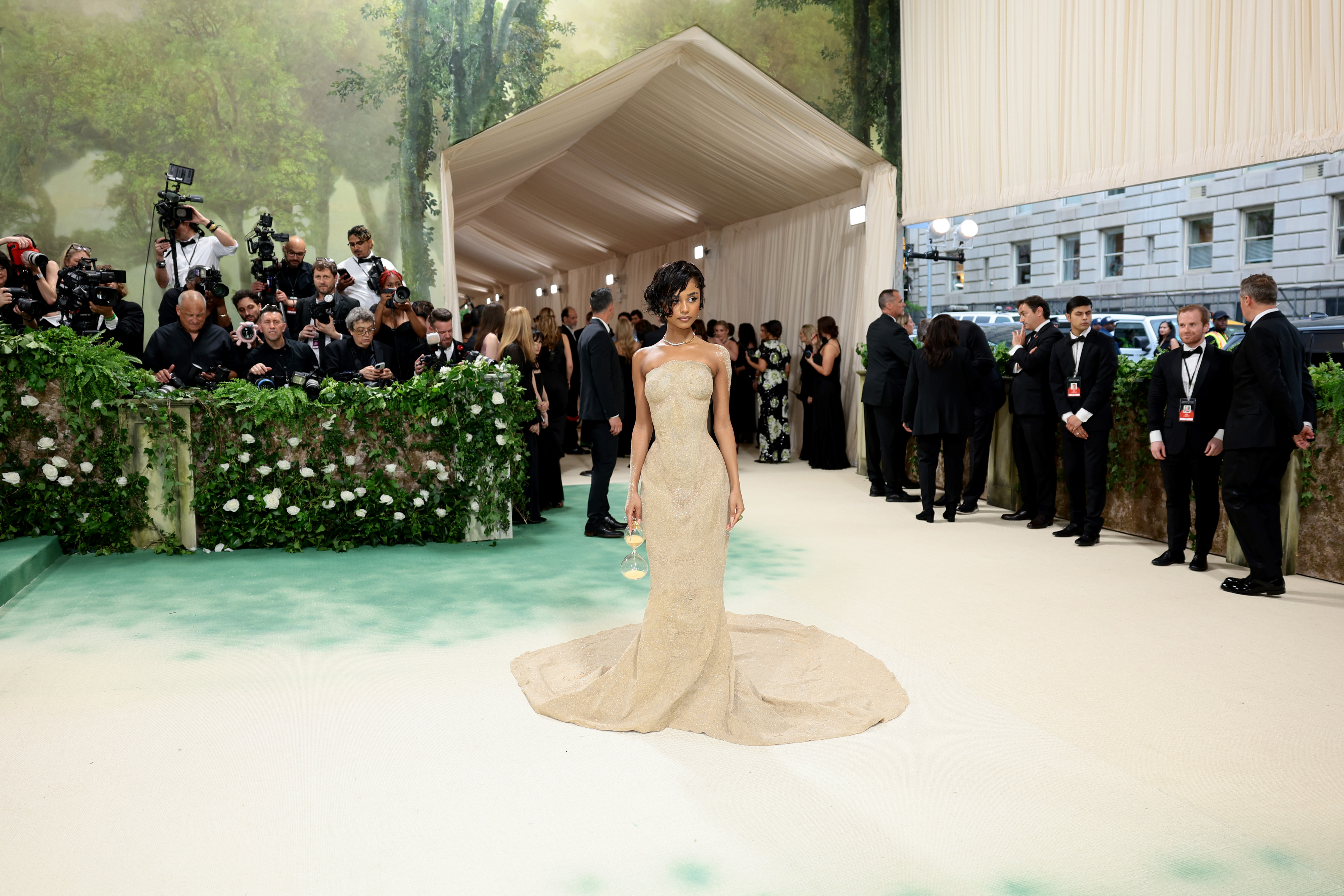 Tyla's sand gown gets cut short by Balmain designer Olivier Rousteing at  the Met Gala - NZ Herald