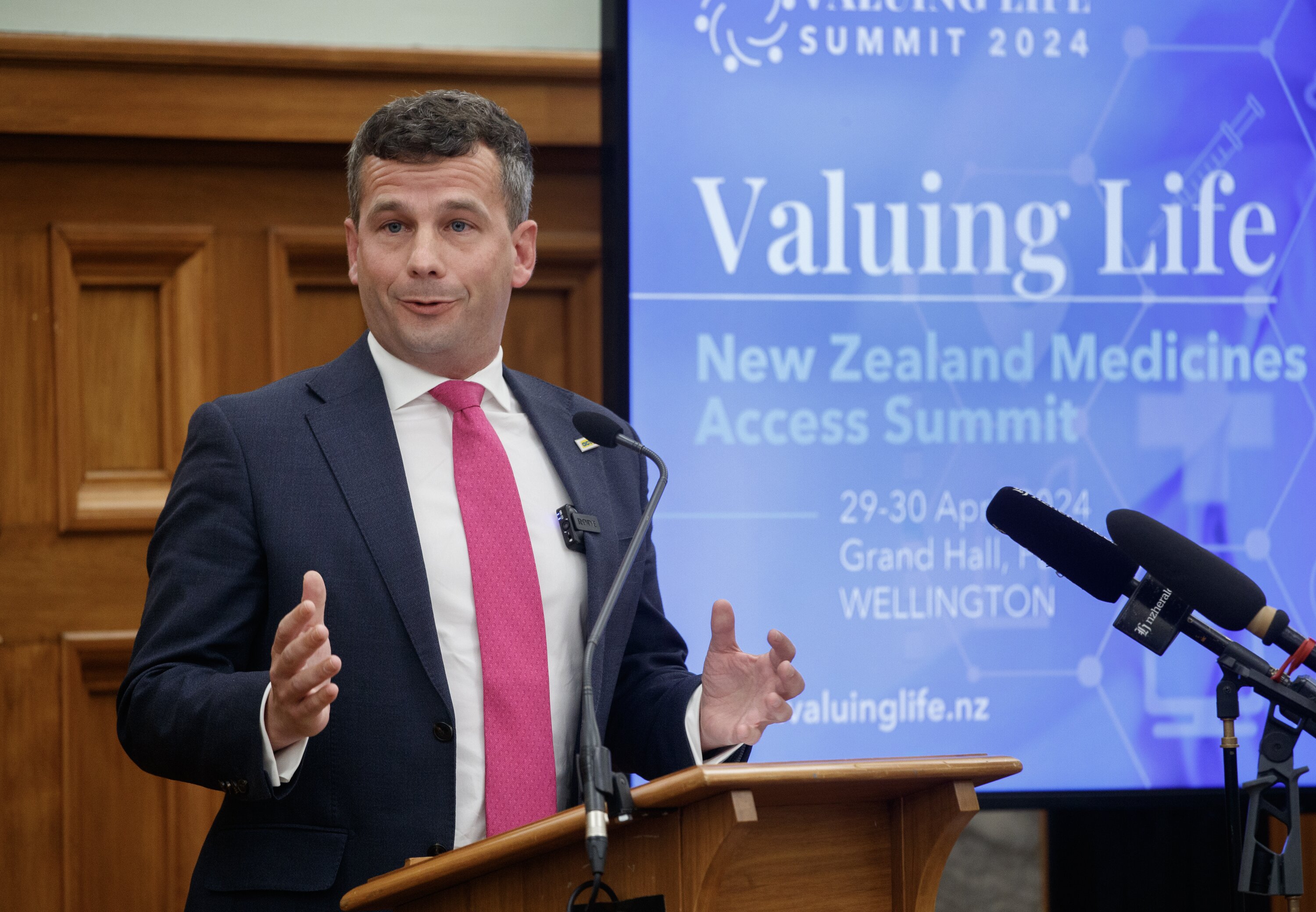 Associate Health Minister David Seymour speaking at the first national medicines summit. Photo / Mark Mitchell  