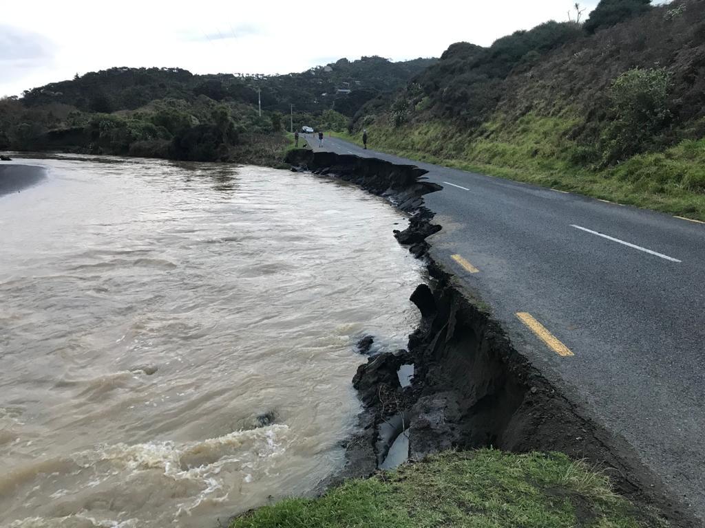 Five roads remain closed as a result of the flooding and slips in West Auckland. Photo / Supplied