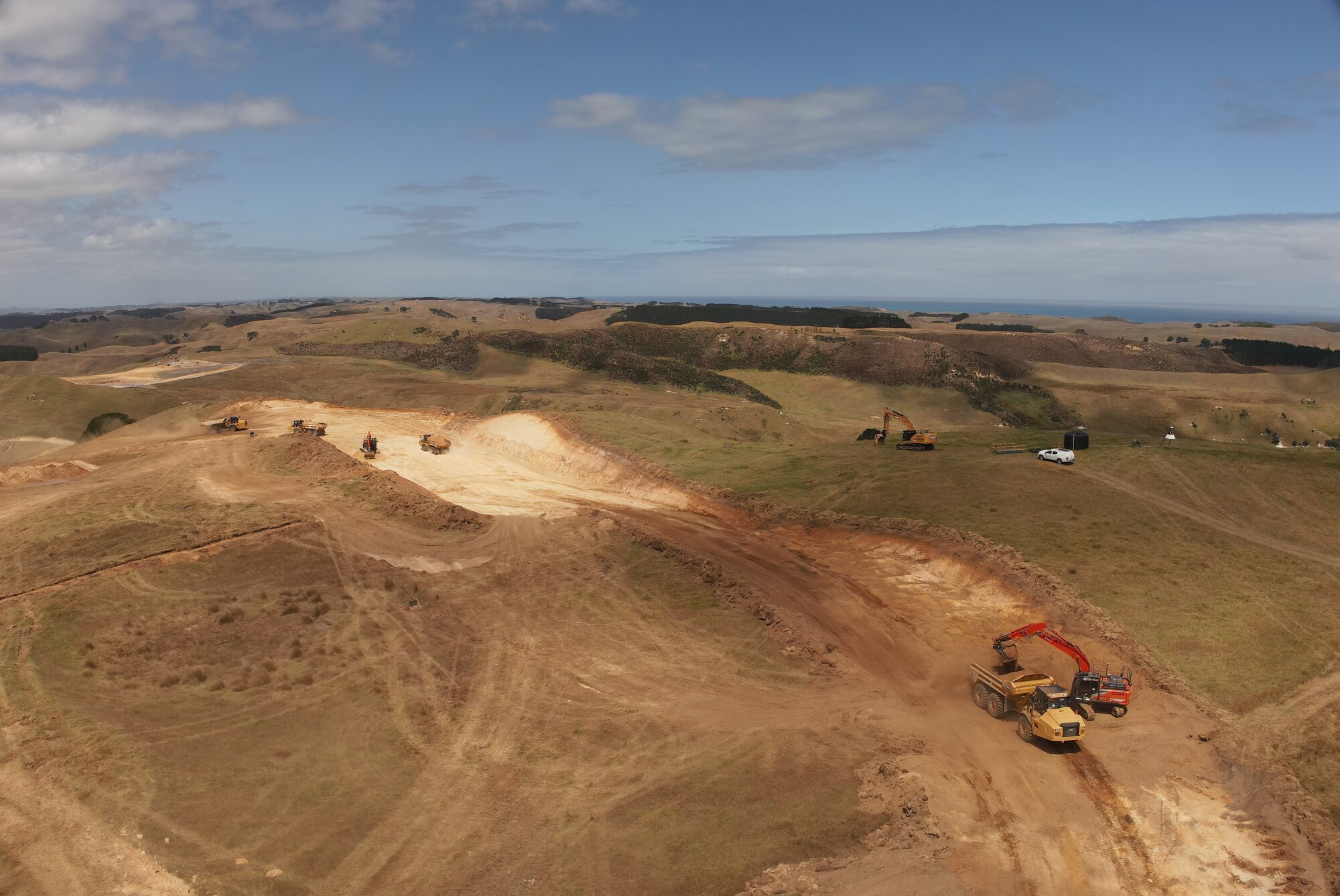 The Kaiwaikawe Wind Farm site works are under way. Photo / Higgins